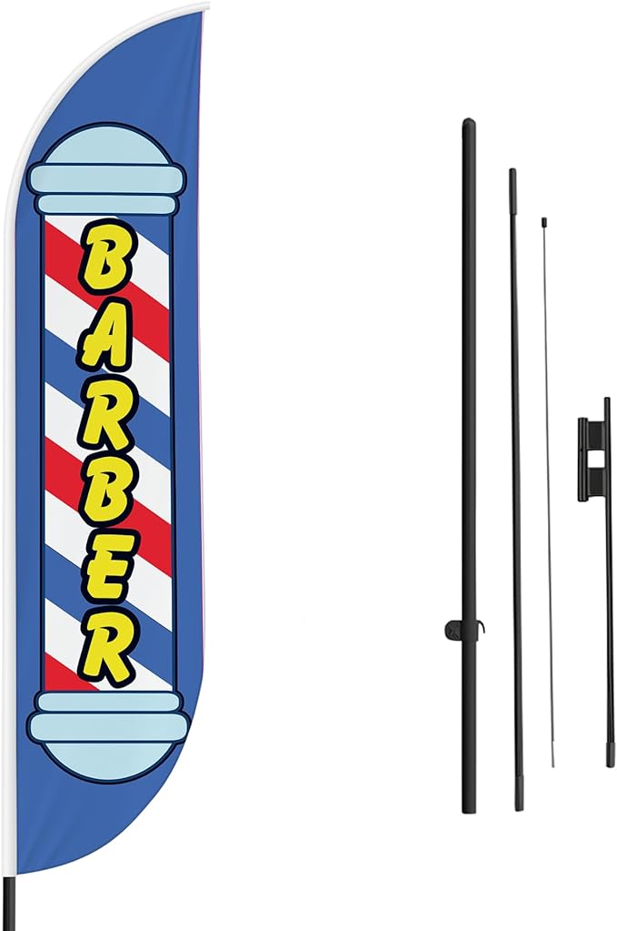 Barber Sign  Feather Flag / Swooper Flag