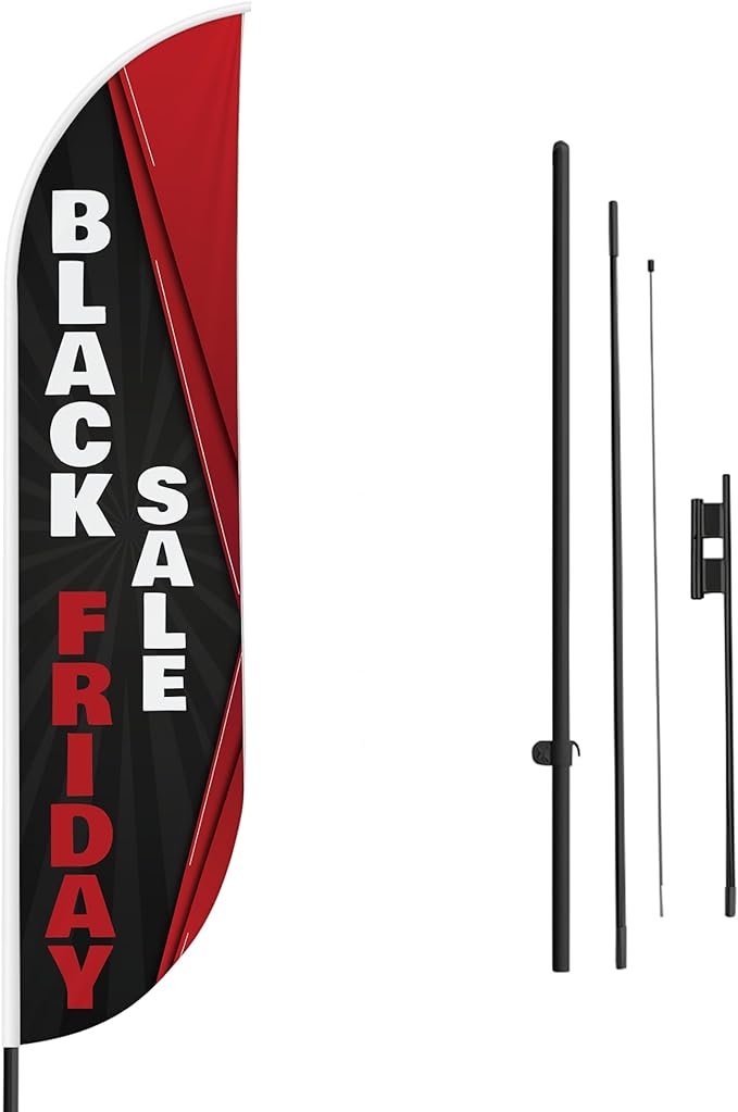 Blackk Friday Sale Feather Flag / Swooper Flag