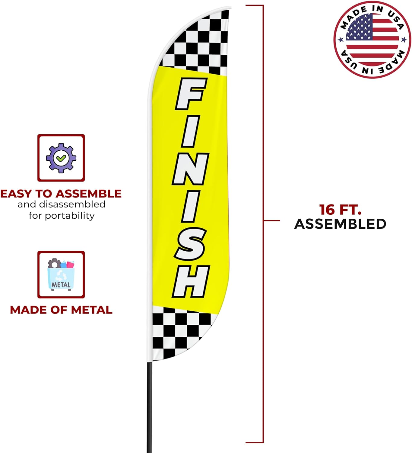 Finish Line Feather Flag / Swooper Flag