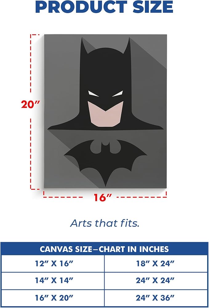 Batman Wall Canvas Set of 1 Set of 1 - 16x20