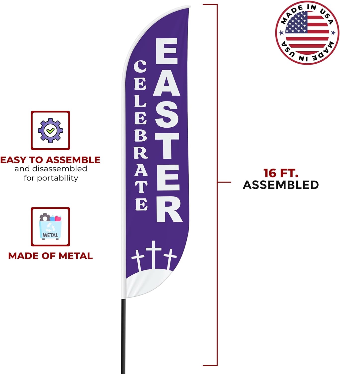 Celebrate Easter Feather Flag / Swooper Flag