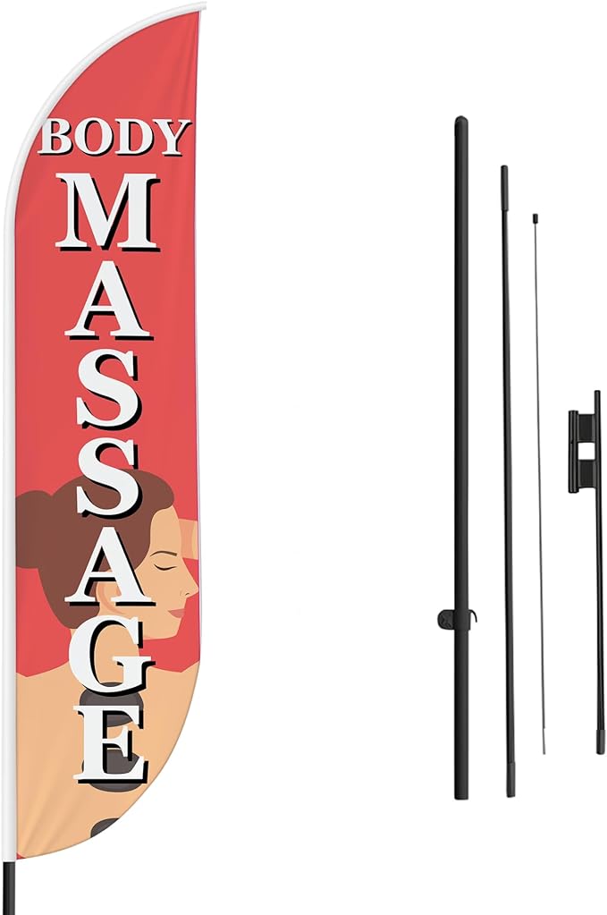 Body Massage Feather Flag / Swooper Flag