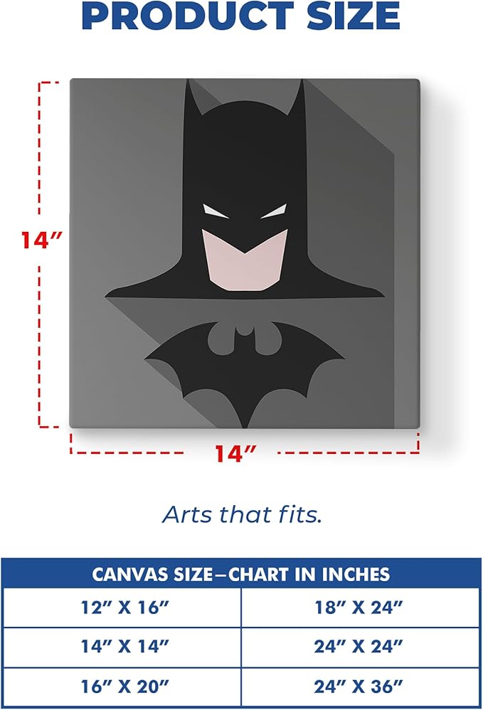 Batman Wall Canvas Set of 1 Set of 1 - 14x14