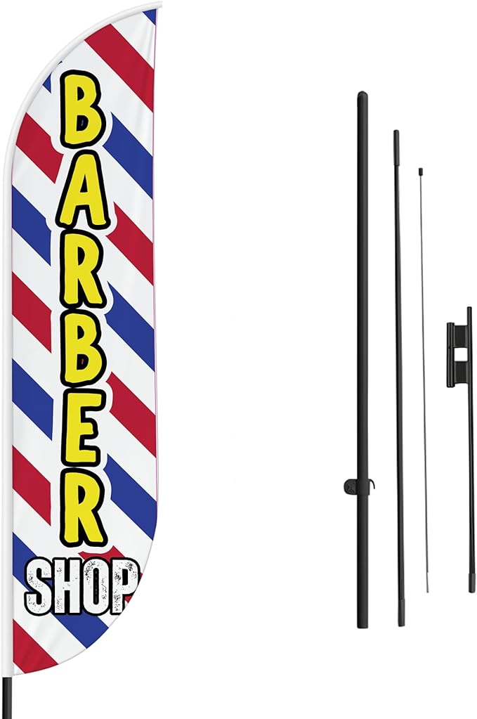 Barber Shop Feather Flag / Swooper Flag