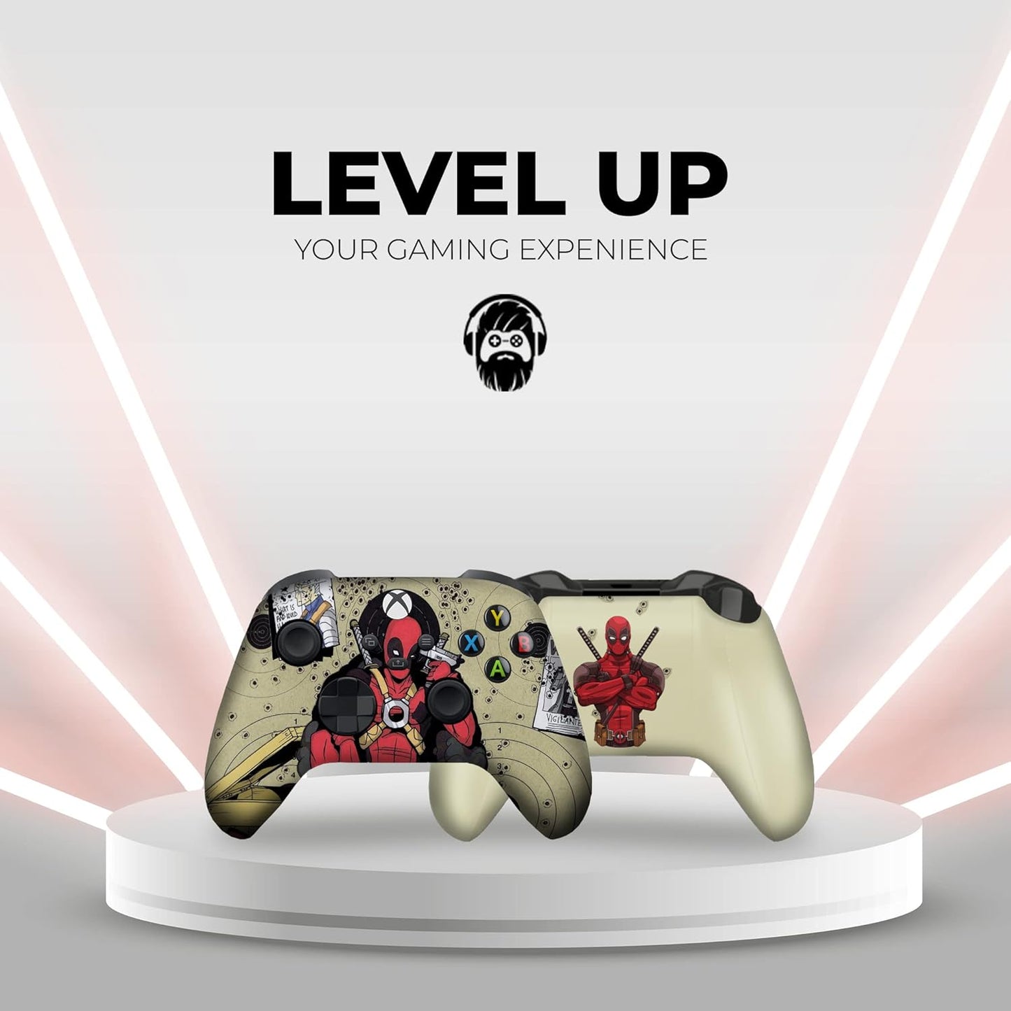 Z Deadpool Headshot Custom Wireless Xbox Controller – Compatible with Xbox One & Series X/S Modded Front and Back Print