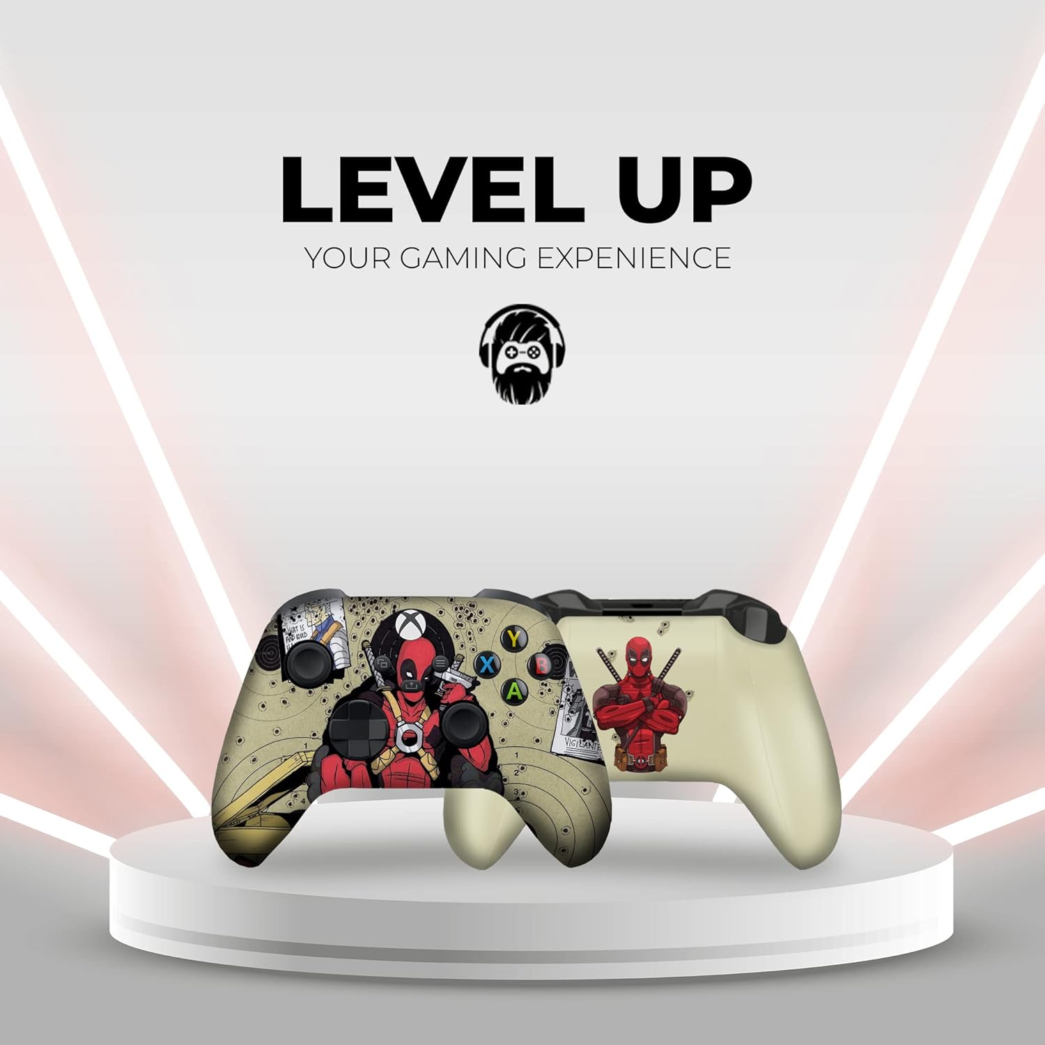 Z Deadpool Headshot Custom Wireless Xbox Controller – Compatible with Xbox One & Series X/S Modded Front and Back Print