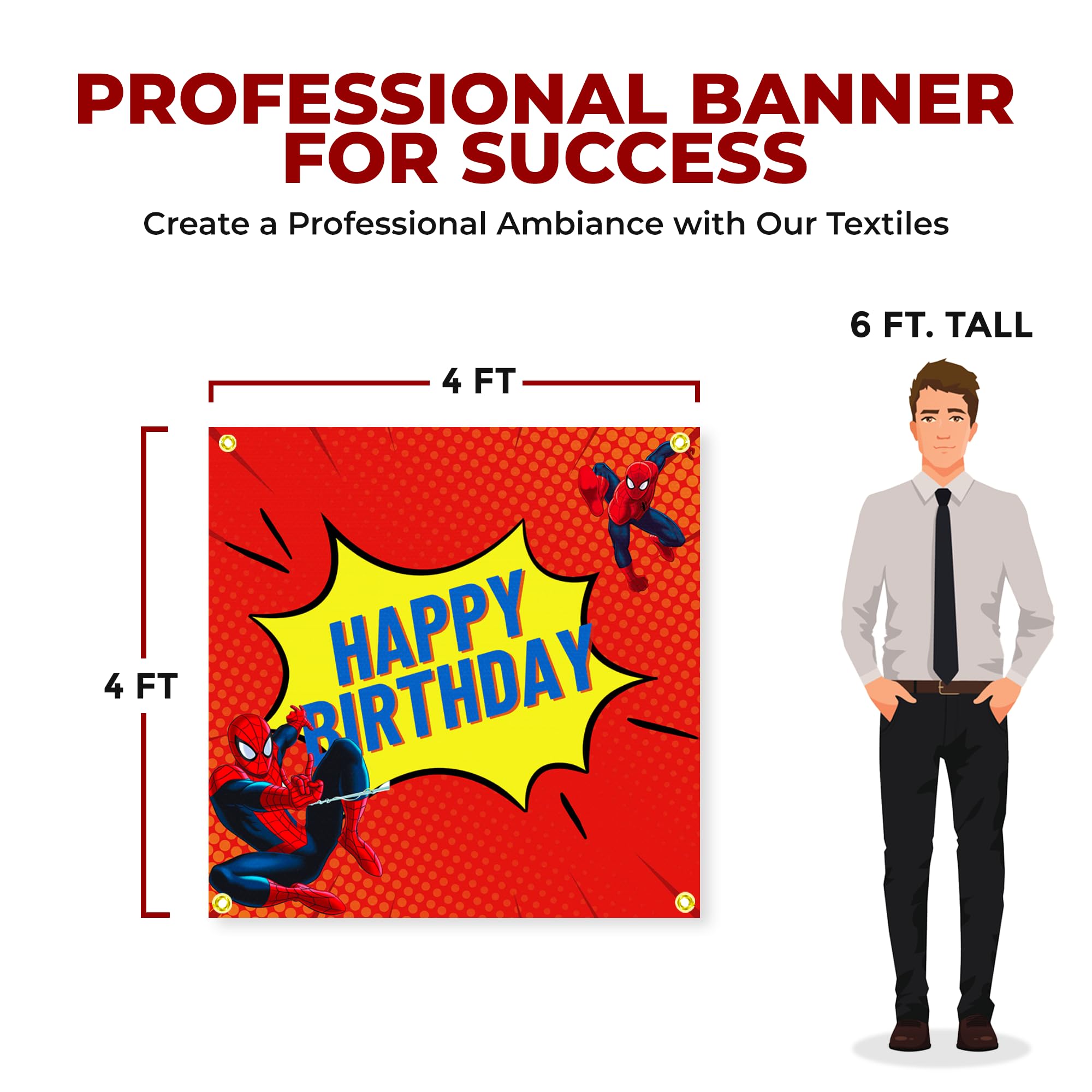 Spiderman Birthday Large Banner