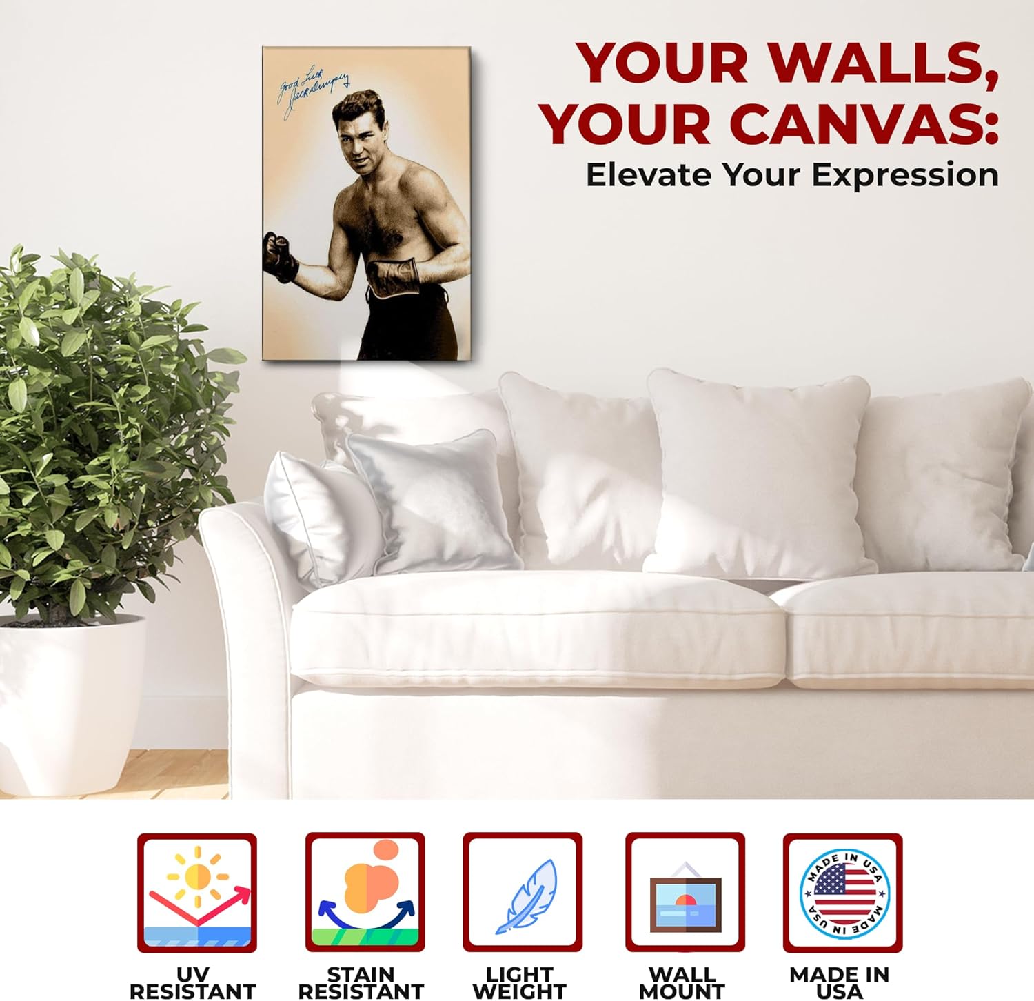 Jack Dempsey Wall Canvas Set of 1