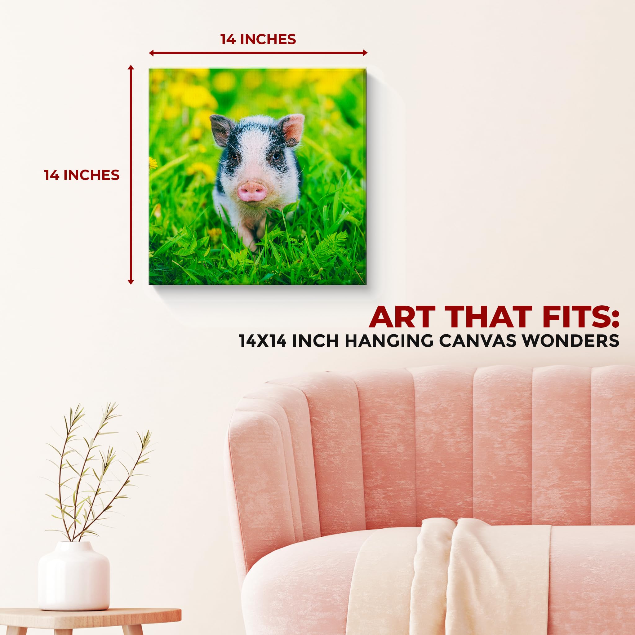 Pig Wall Canvas Set of 1