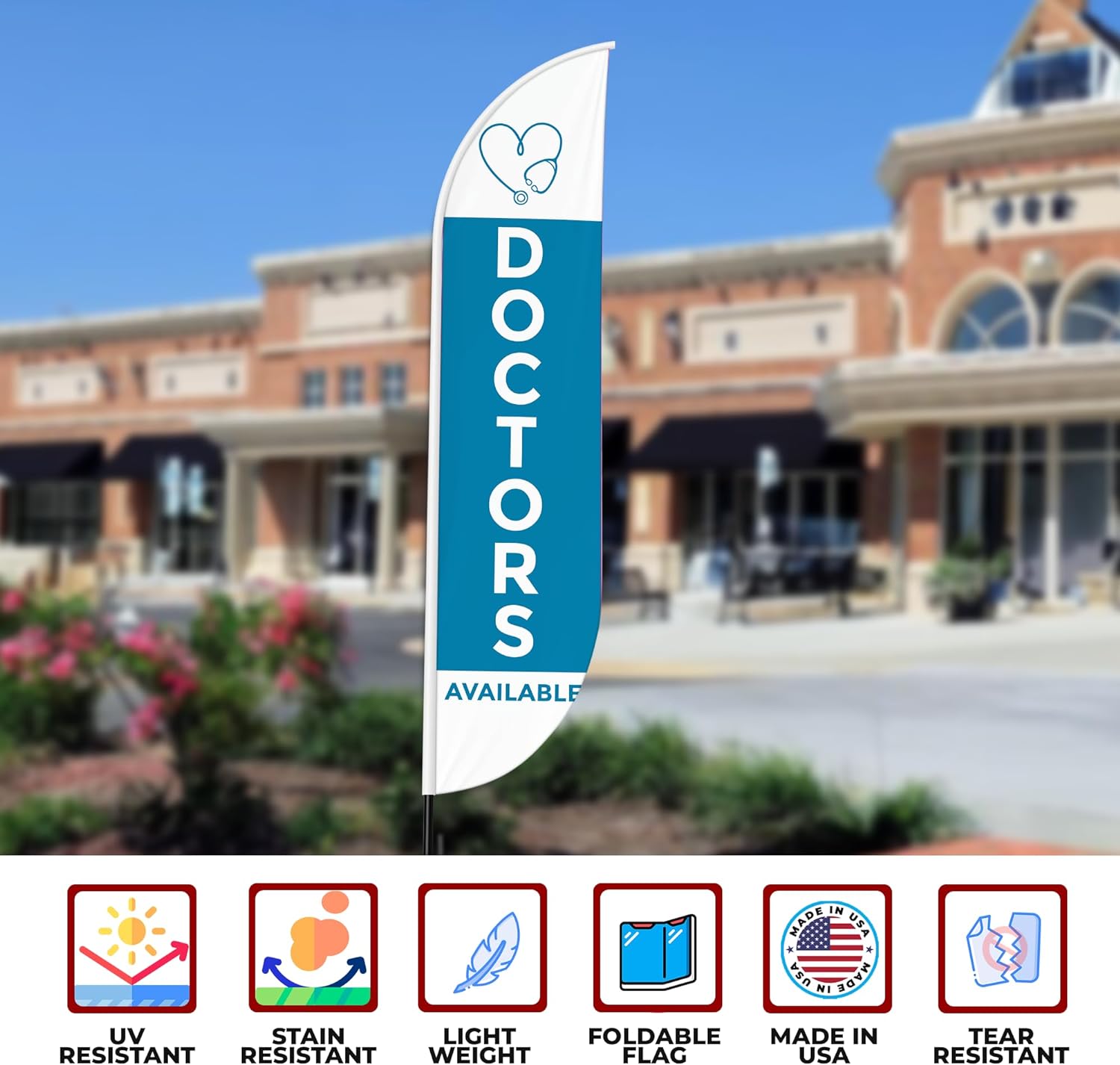 Doctors Available Feather Flag / Swooper Flag