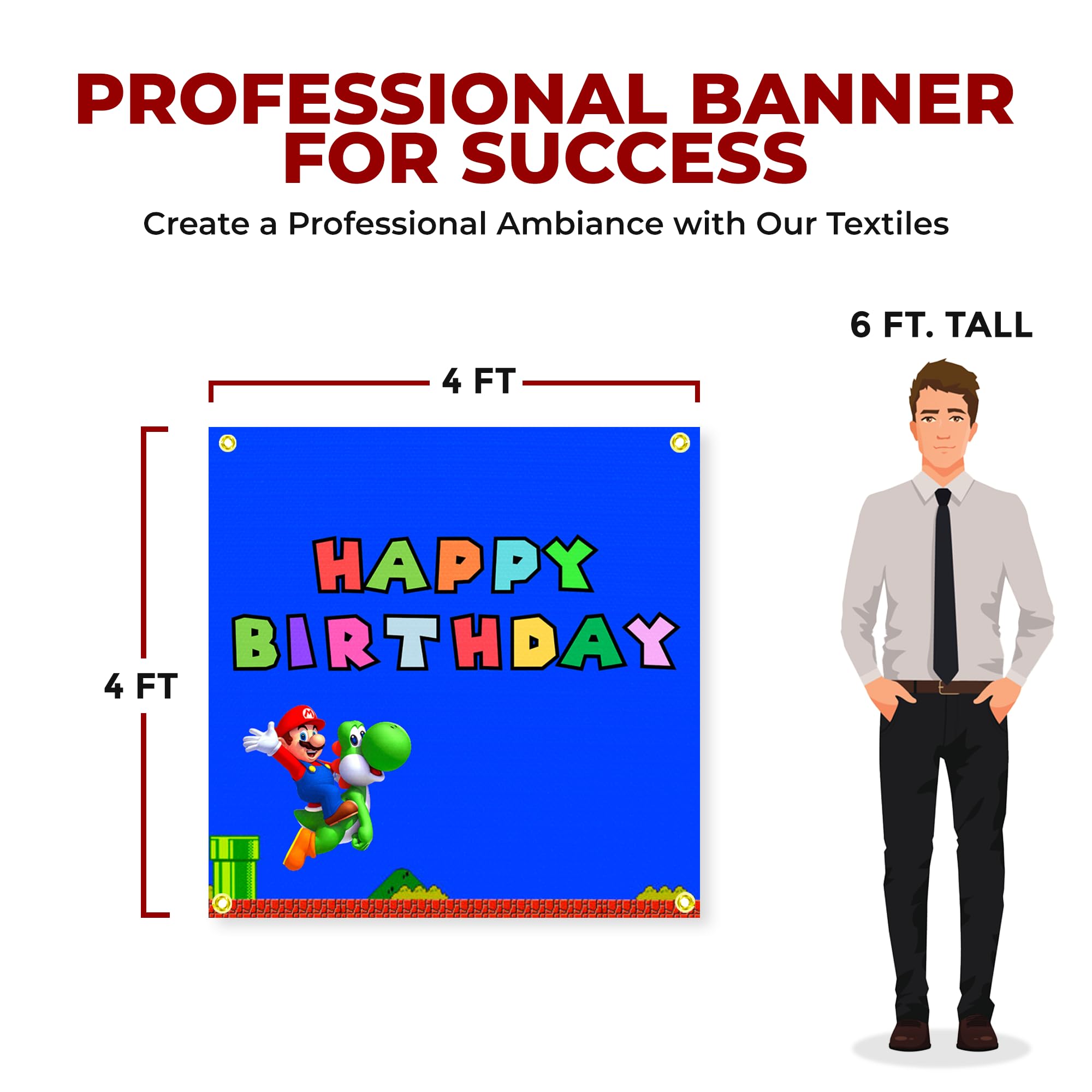 Super Mario Birthday Large Banner