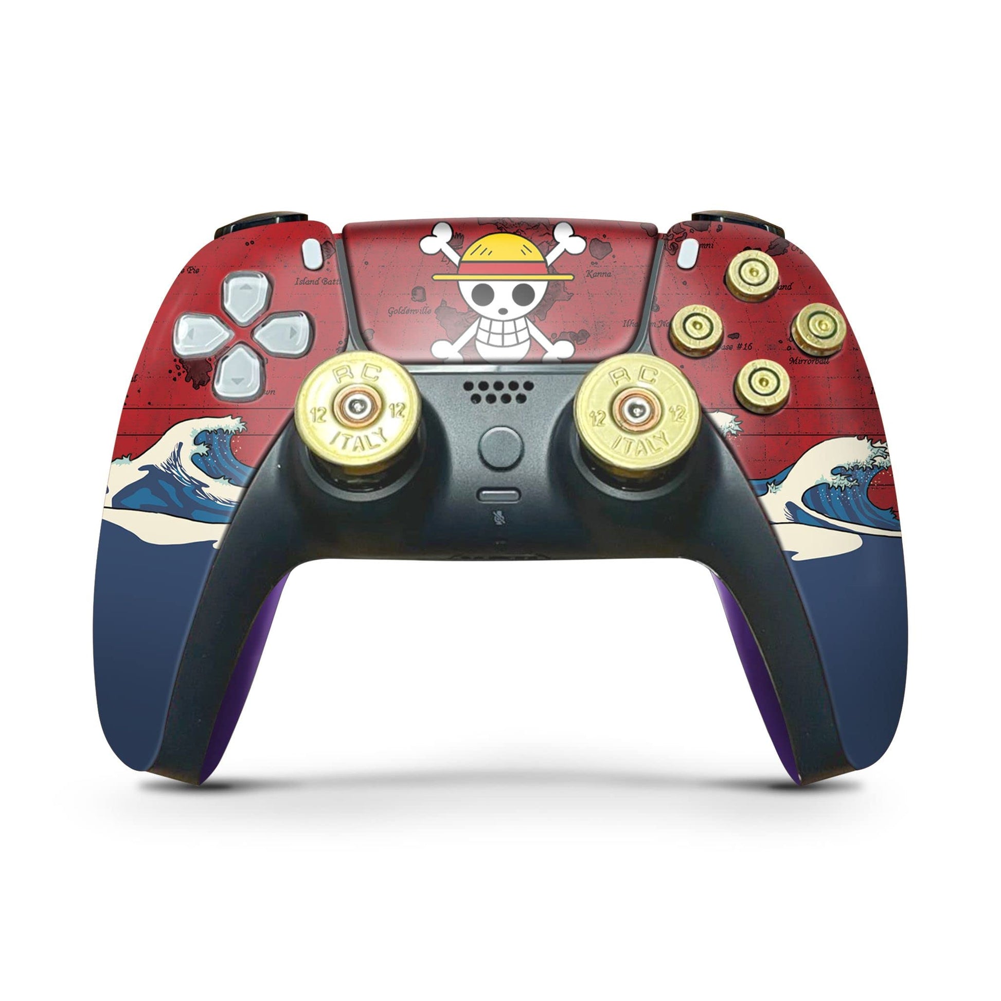 One Piece PS5 Controller Custom Design Non-modded Front design W Bullets