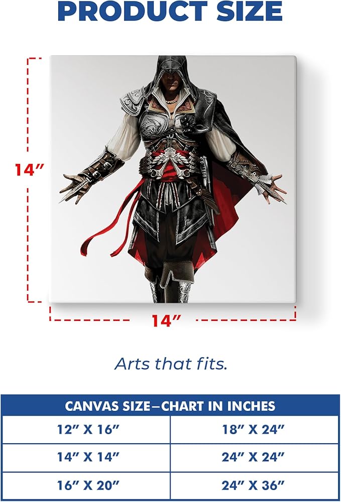 Assassin Wall Canvas 1 Piece Set of 1 - 14x14