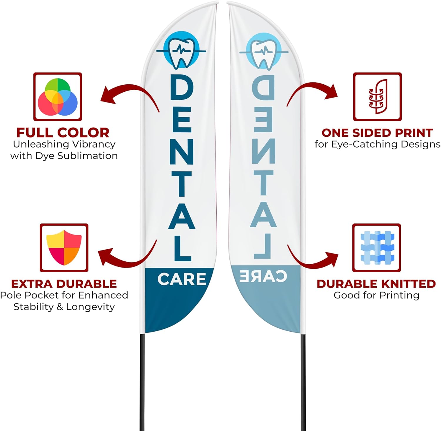 Dental Care Feather Flag / Swooper Flag