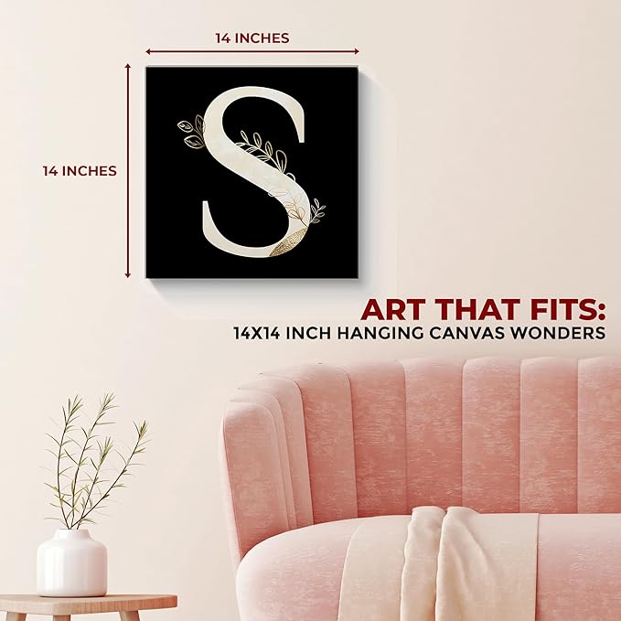 Letter S Wall Canvas Set of 1