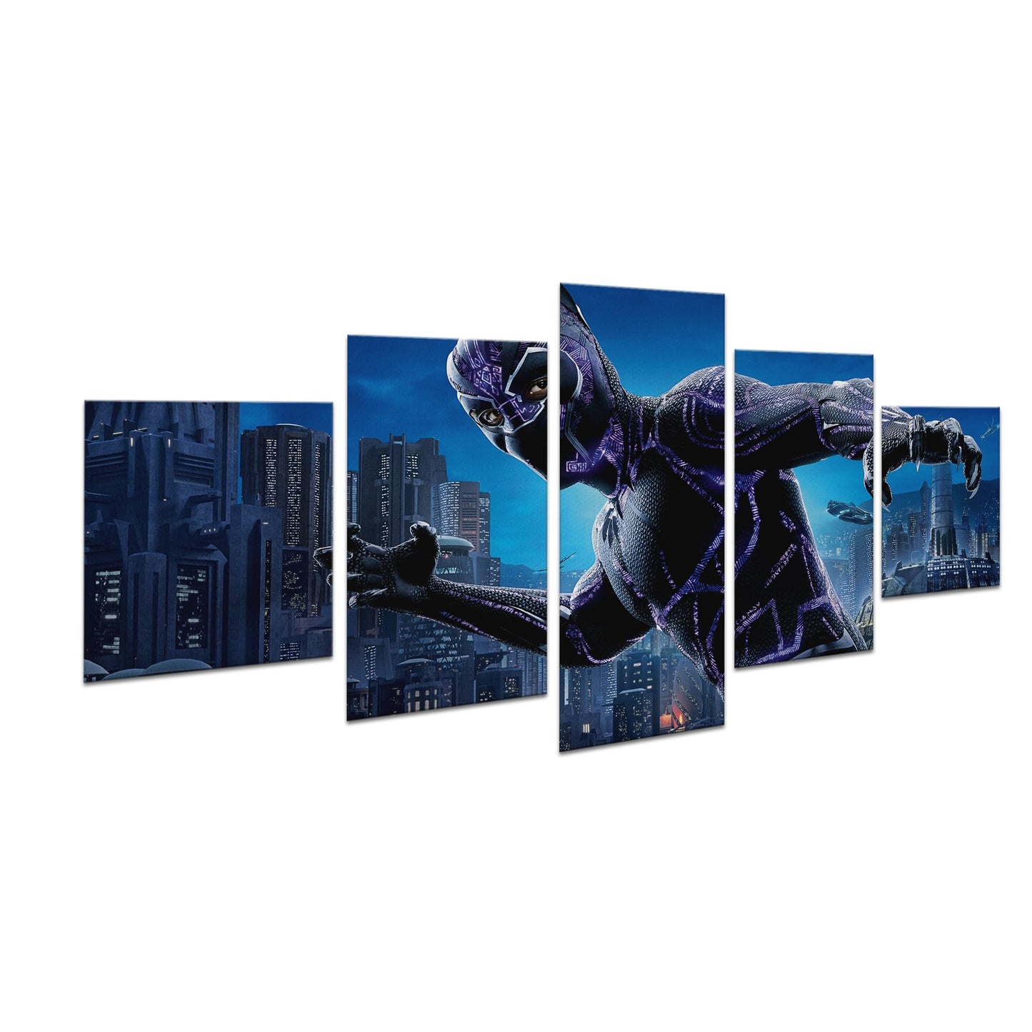 Black Panther Wall Canvas Set of 5 - 40x20