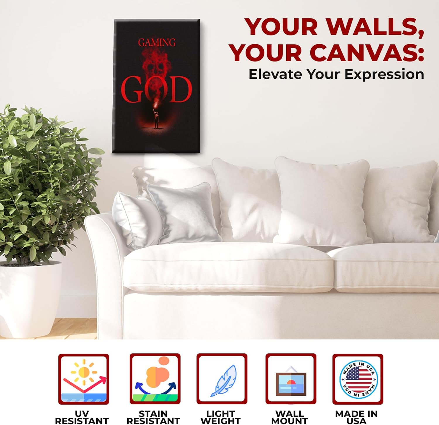 Gaming God Wall Canvas Set of 1