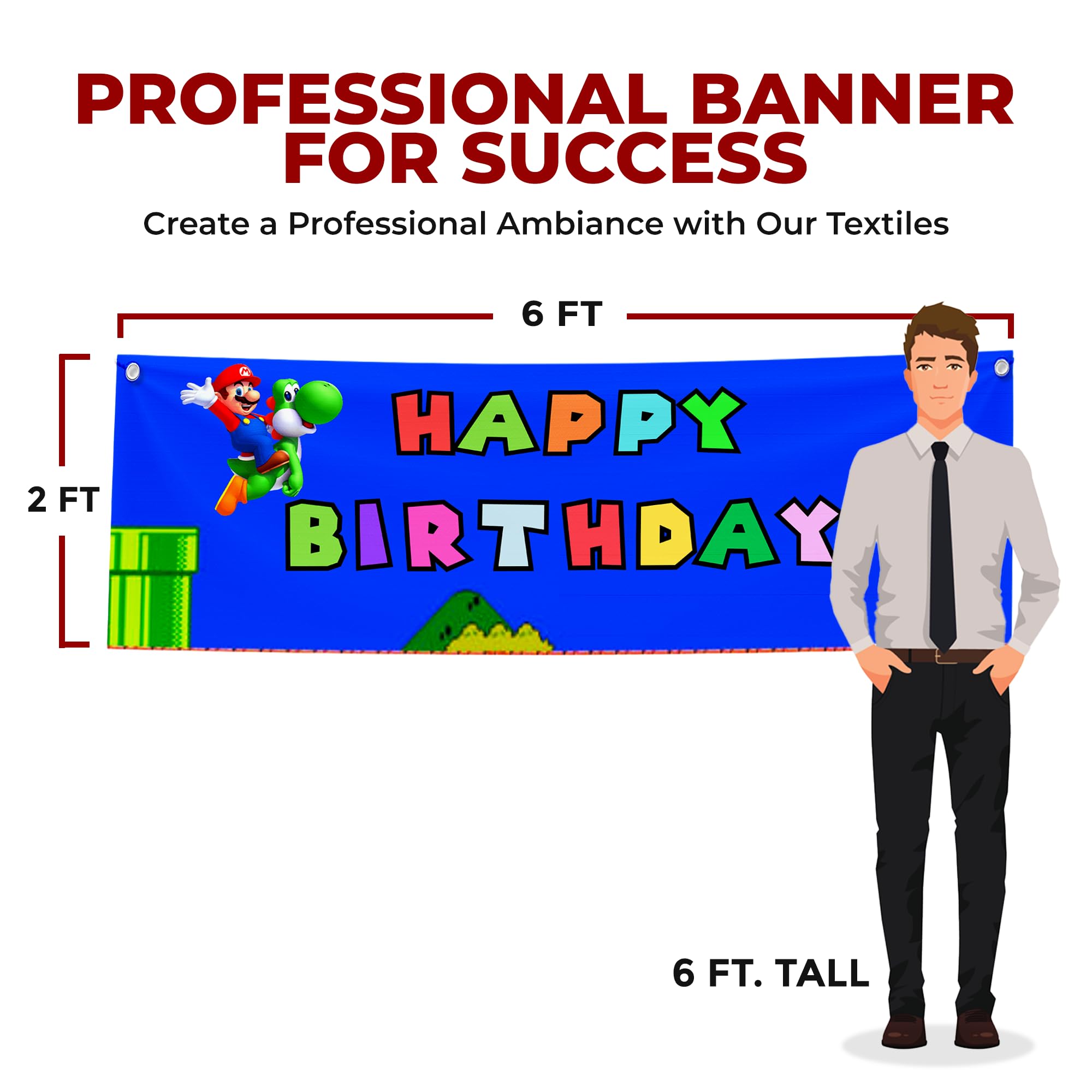 Super Mario Birthday Large Banner