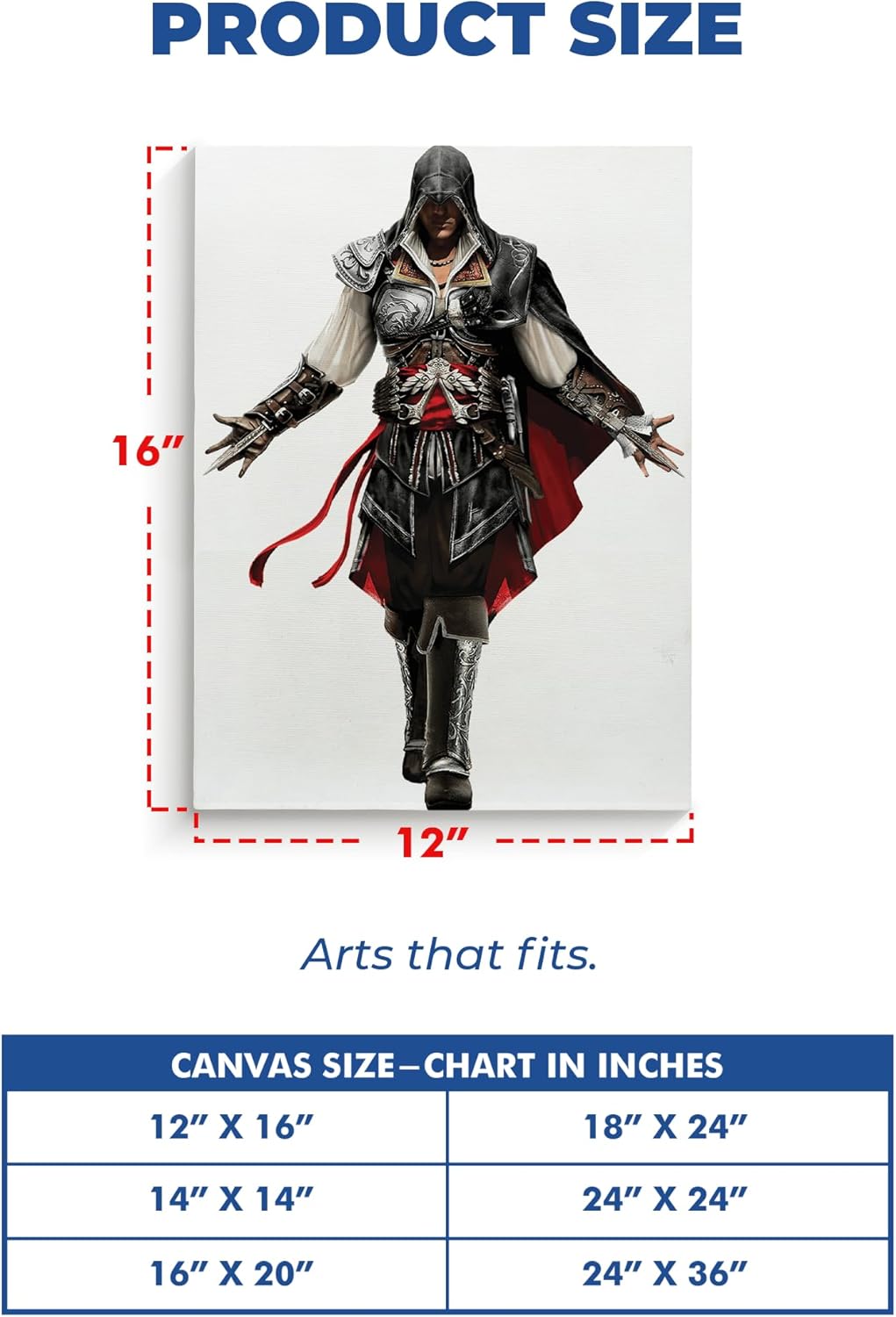 Assassin Wall Canvas 1 Piece Set of 1 - 12x16