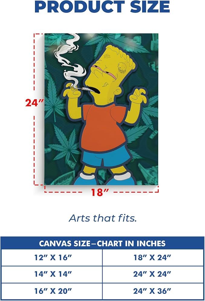 Simpsons Weed Wall Canvas Set of 1