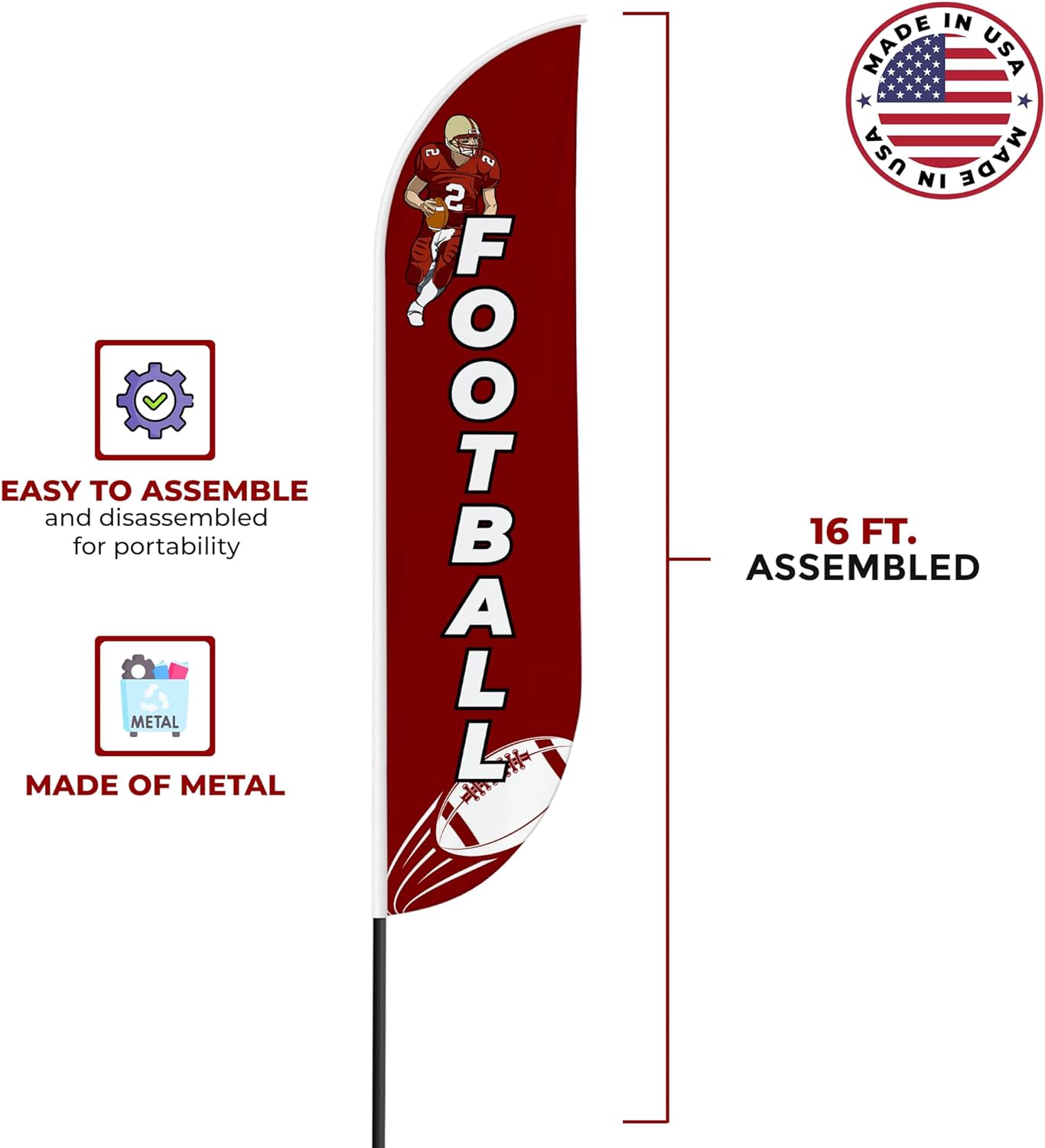 Football 1 Feather Flag / Swooper Flag