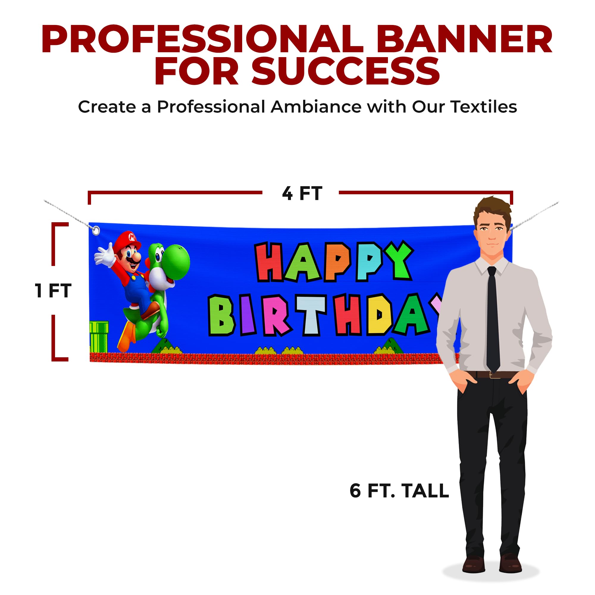 Super Mario Birthday Large Banner