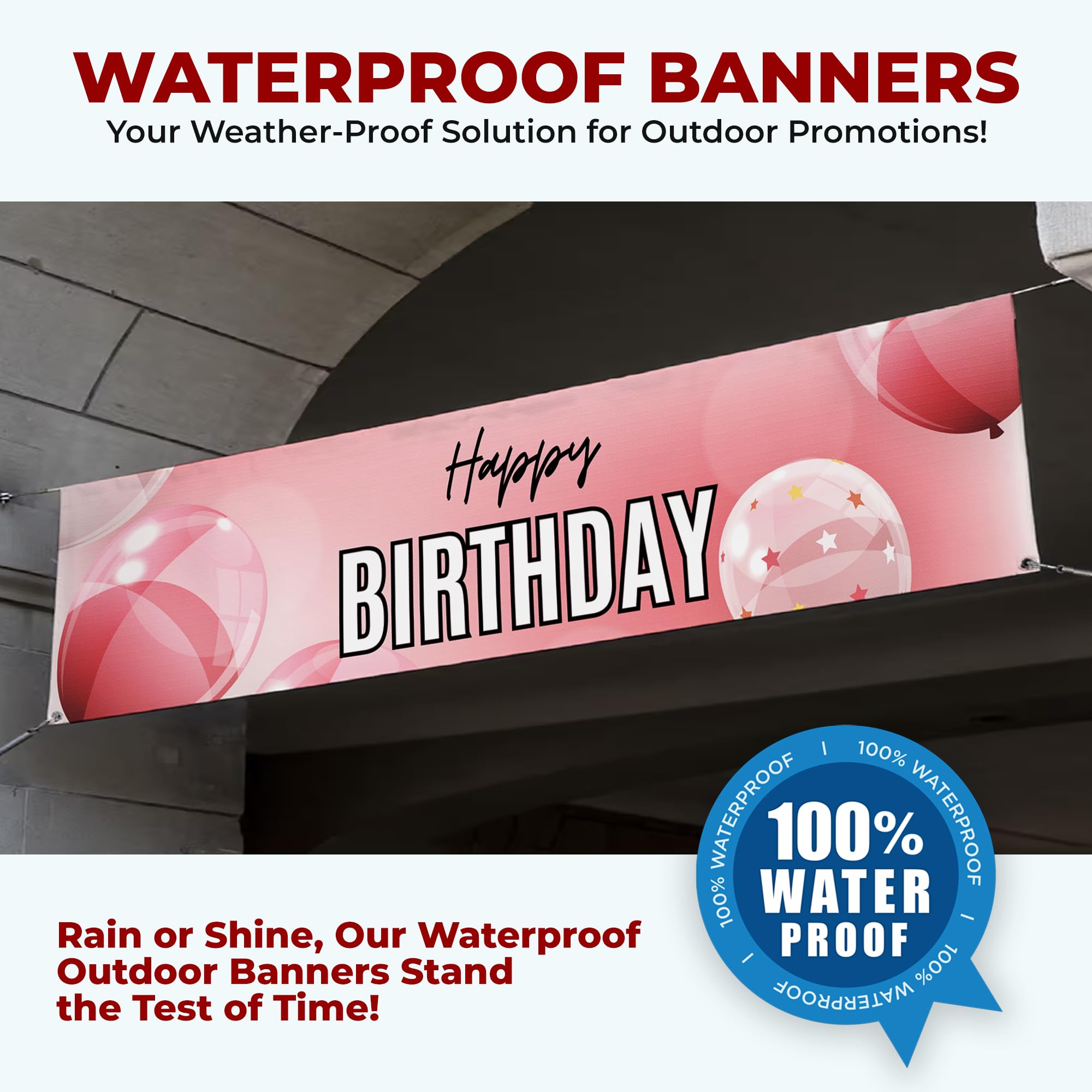 Happy Birthday Pink Large Banner