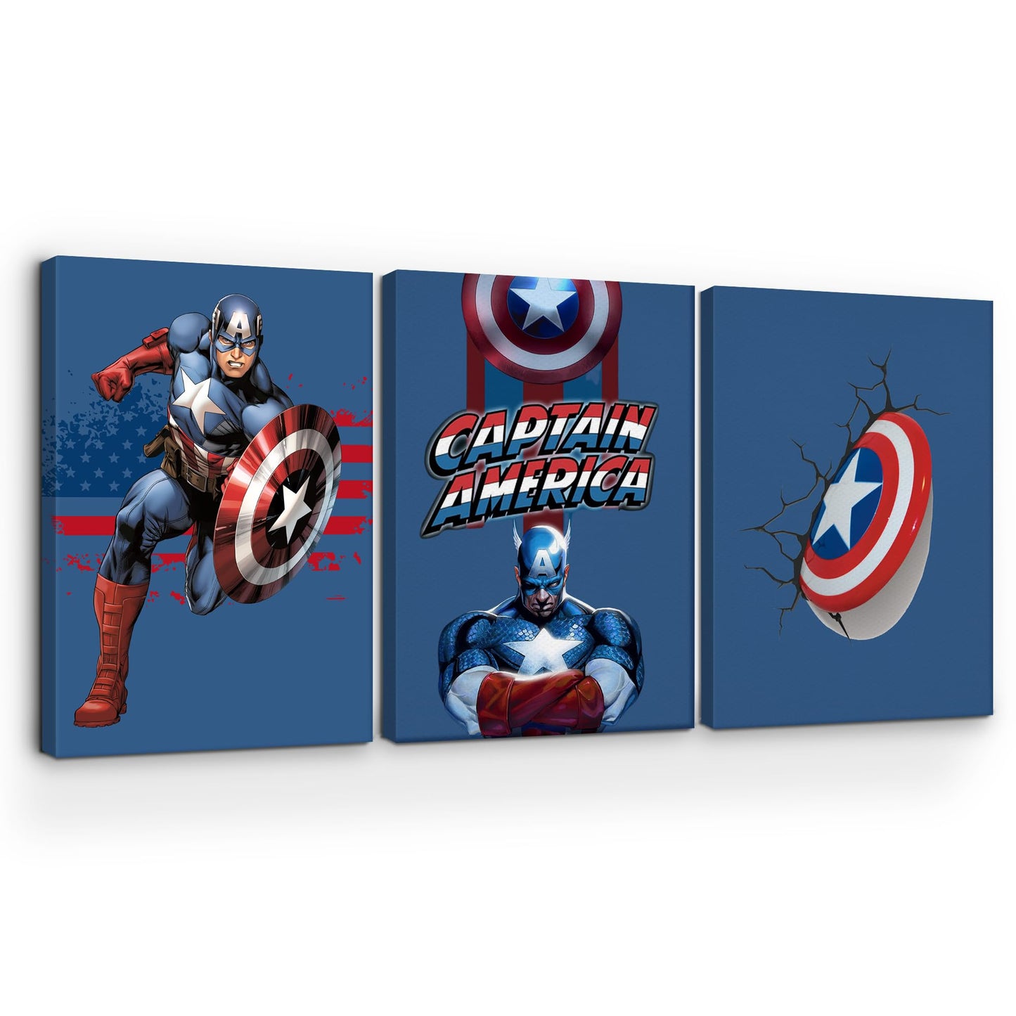 Captain America Wall Canvas Set of 3 - 16x24