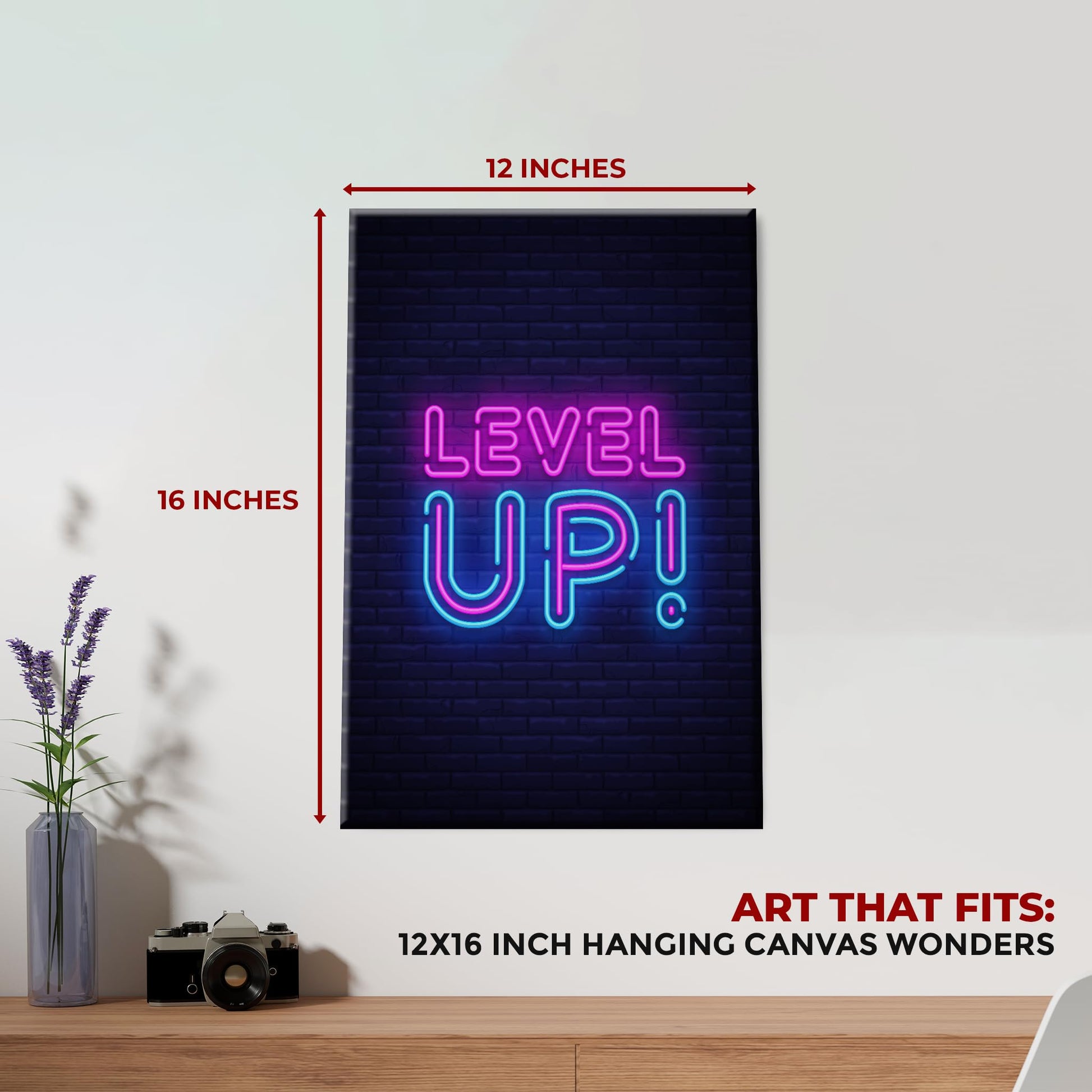 Level Up Wall Canvas Set of 1 Set of 1 - 12x16