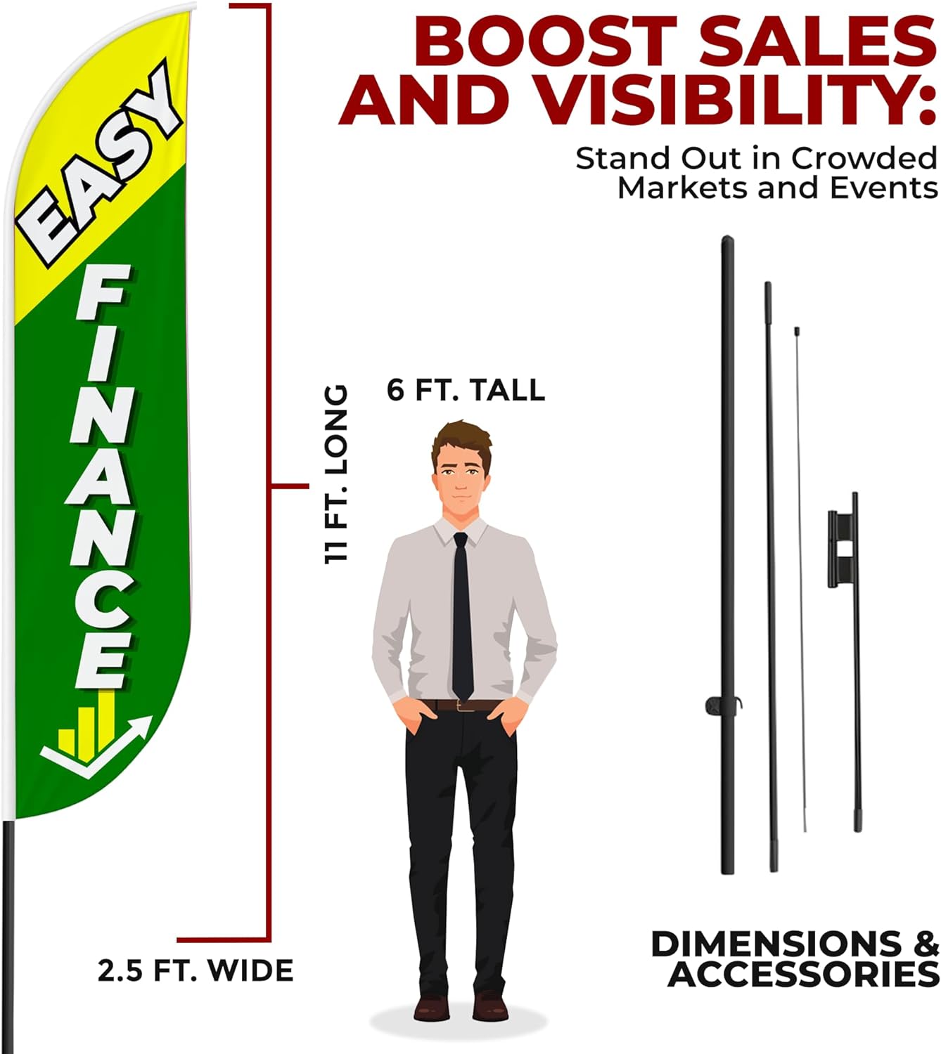 Easy Finance Feather Flag / Swooper Flag