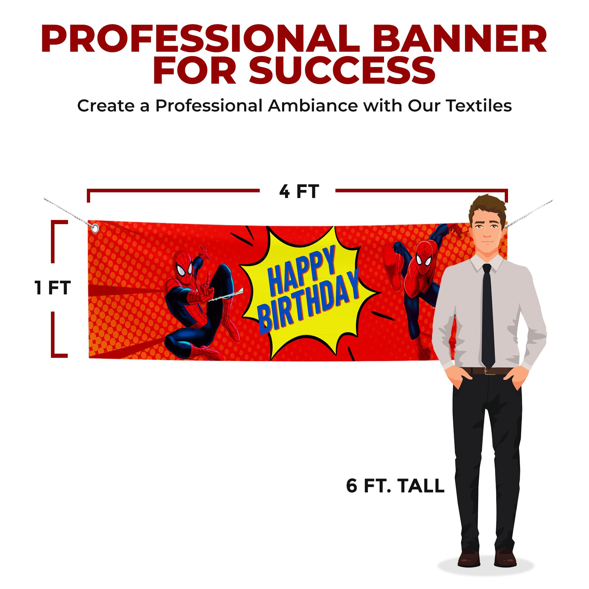 Spiderman Birthday Large Banner