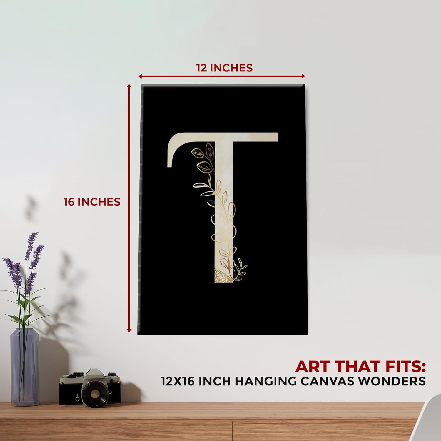 Letter T Wall Canvas Set of 1