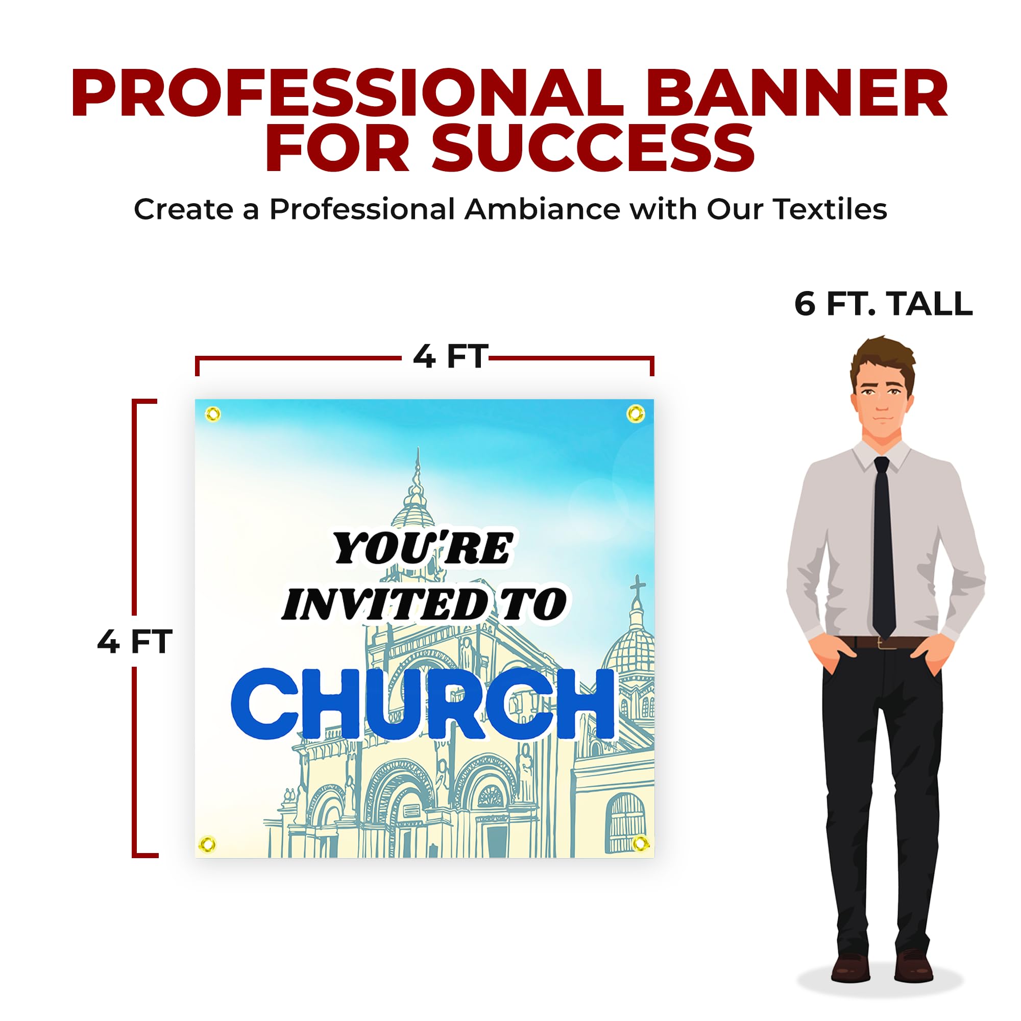 You're Invited to Church Large Banner