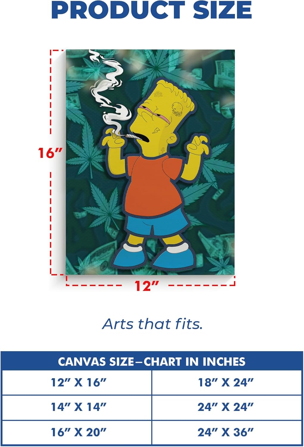 Simpsons Weed Wall Canvas Set of 1