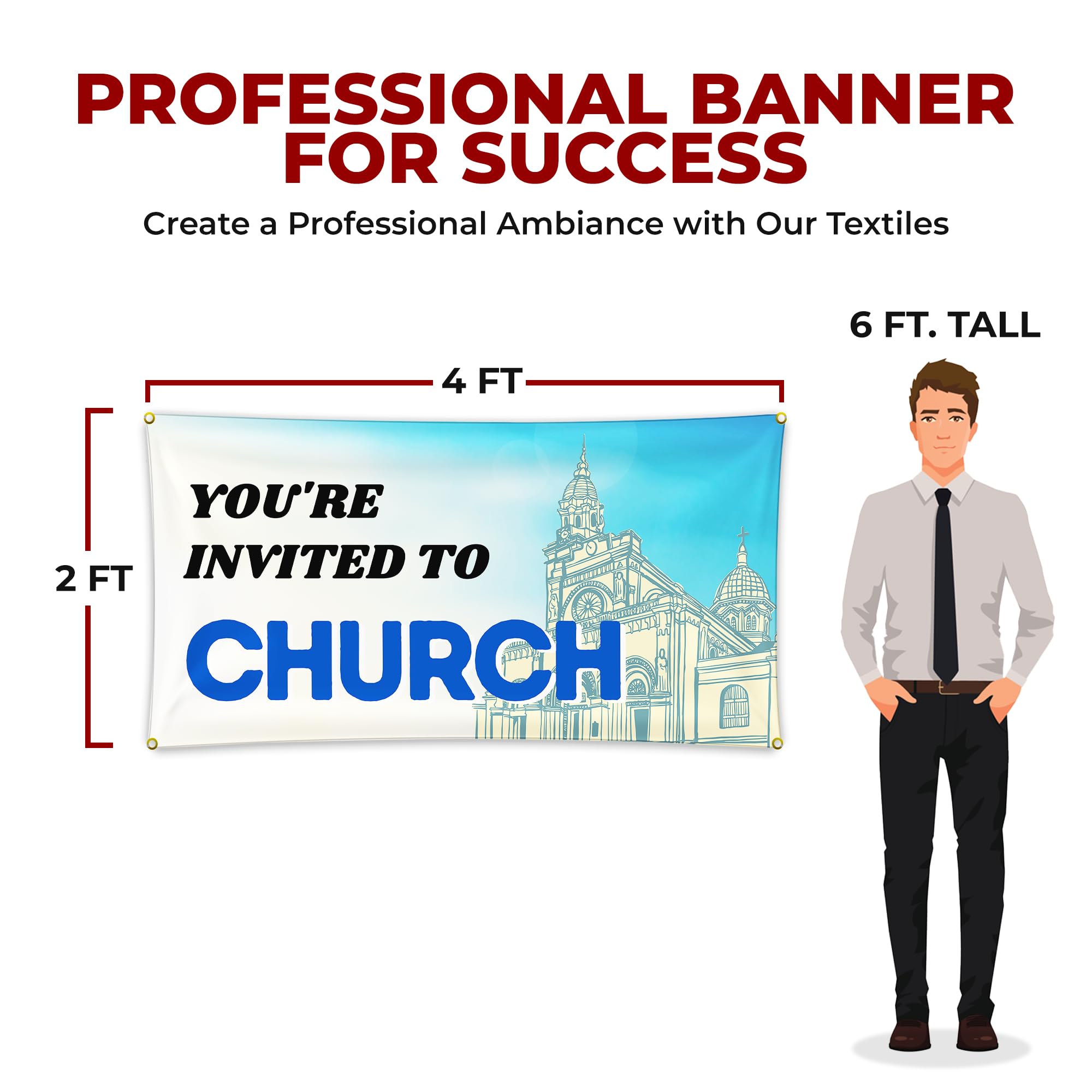 You're Invited to Church Large Banner