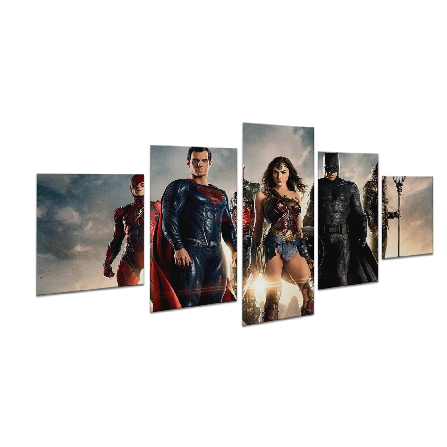 Justice League Wall Canvas Set of 5 - 40x20