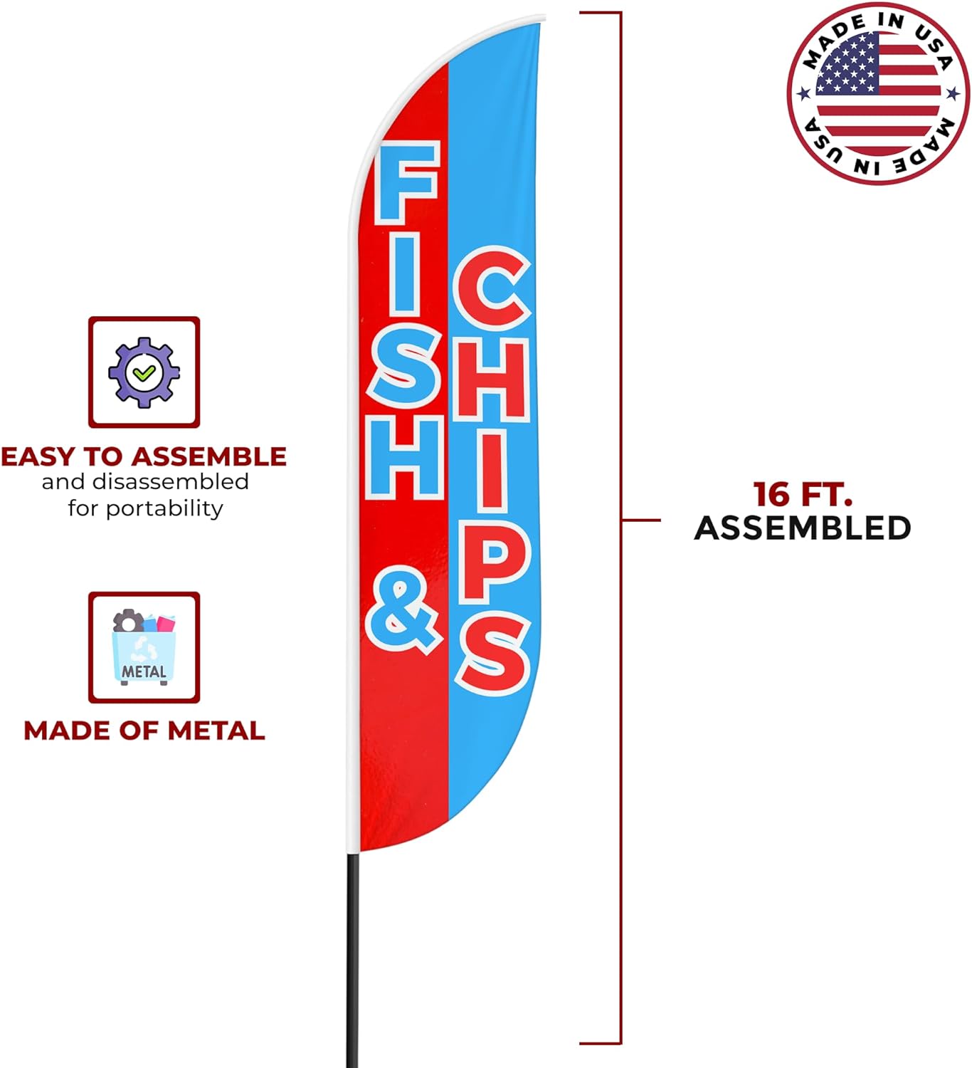 Fish and Chips Feather Flag / Swooper Flag