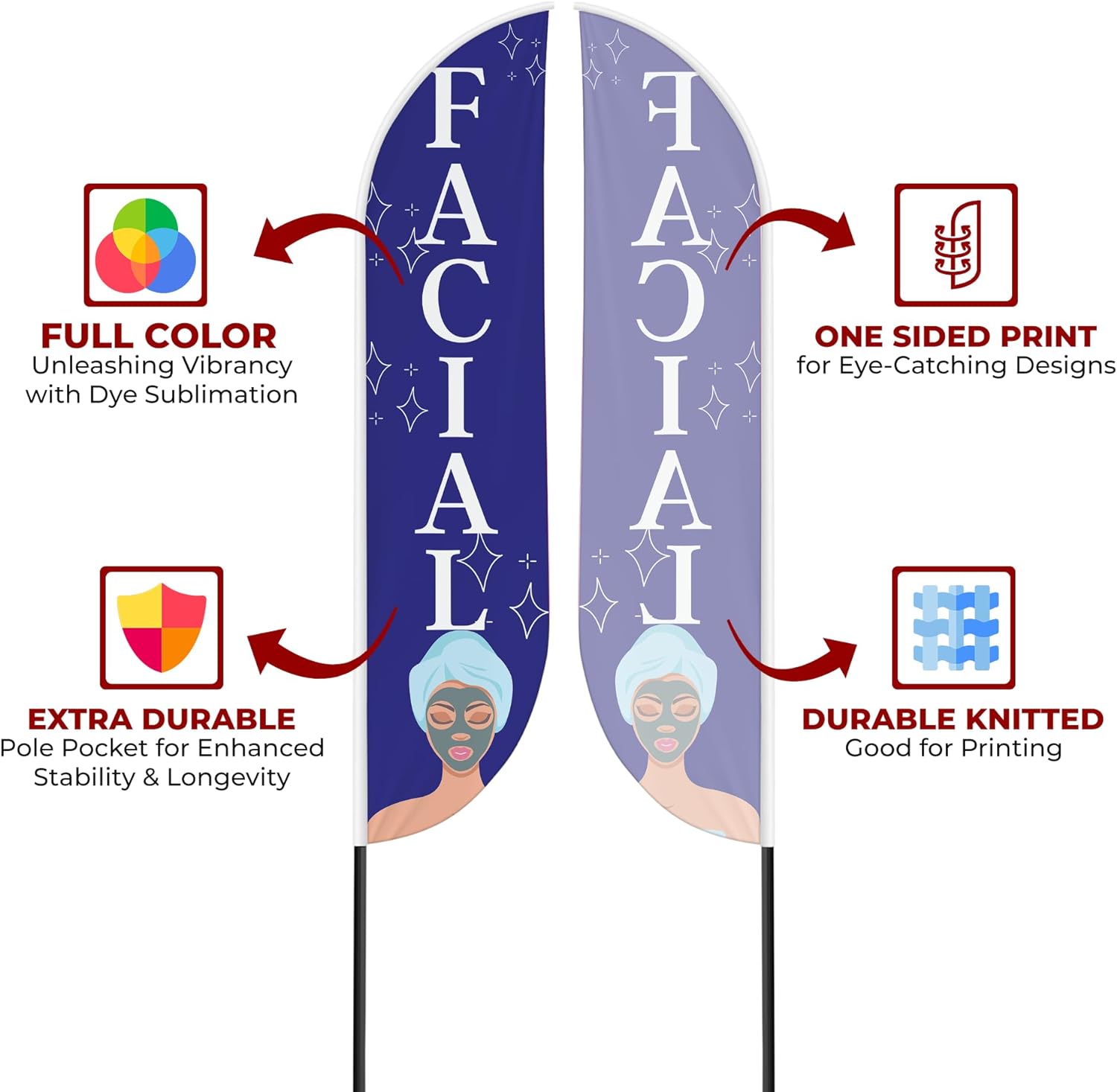 Facial Feather Flag / Swooper Flag