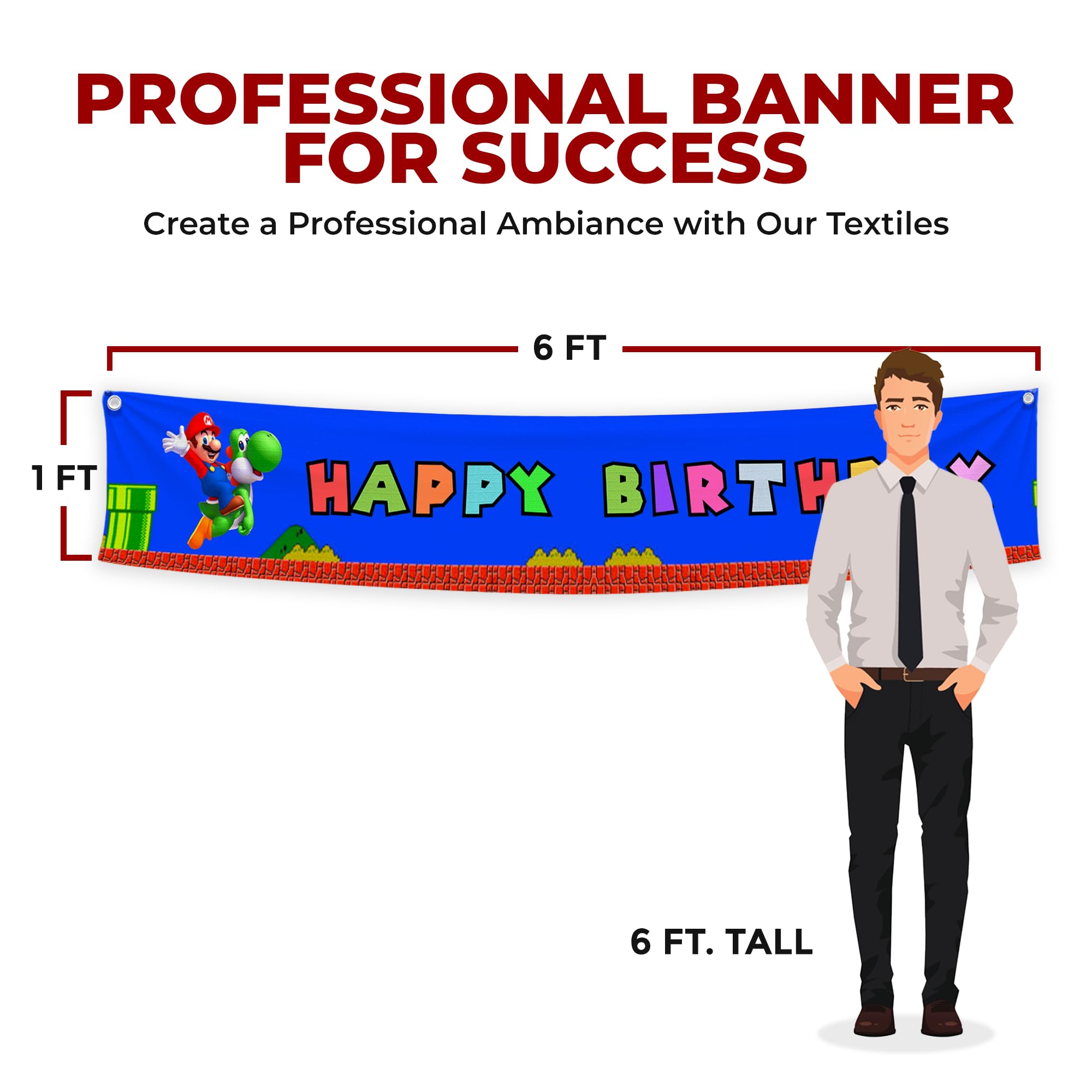 Super Mario Birthday Large Banner