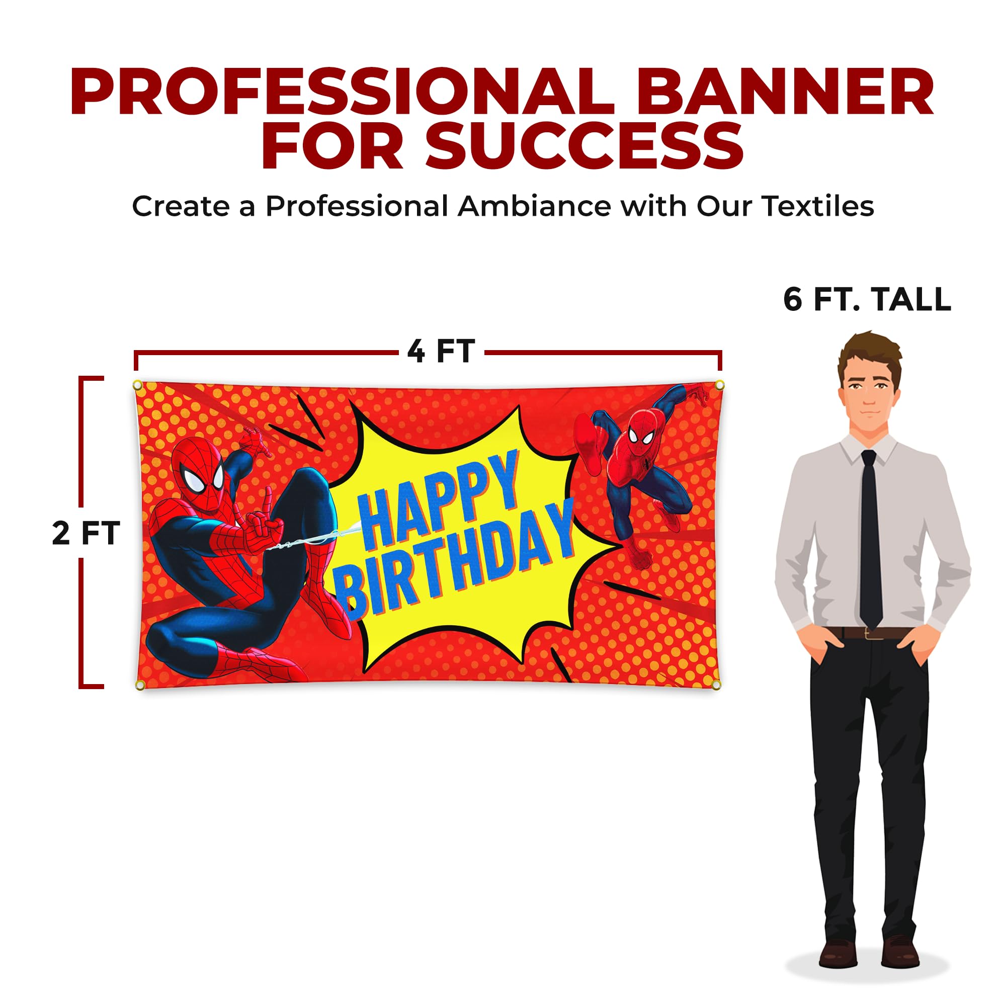 Spiderman Birthday Large Banner