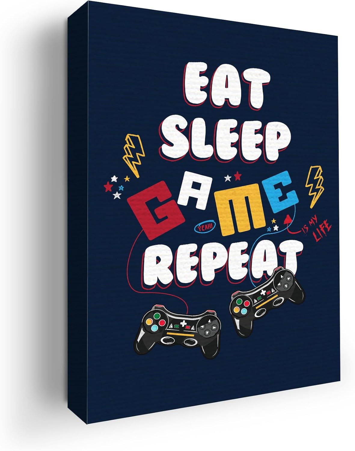 Eat Sleep Game Repeat Wall Canvas Set of 1