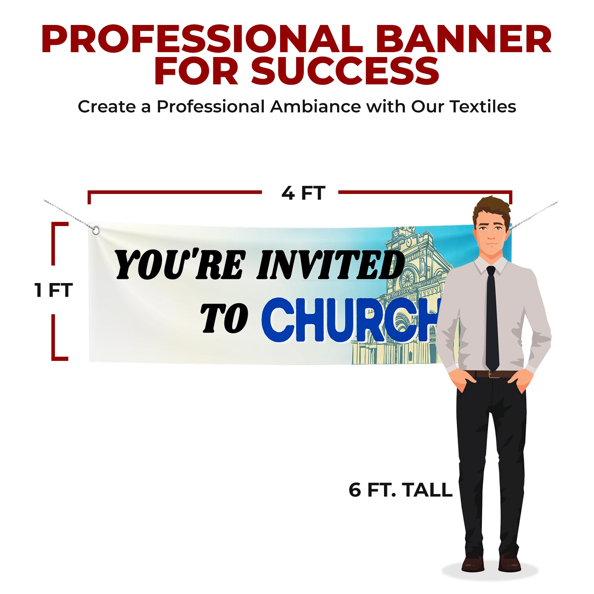 You're Invited to Church Large Banner