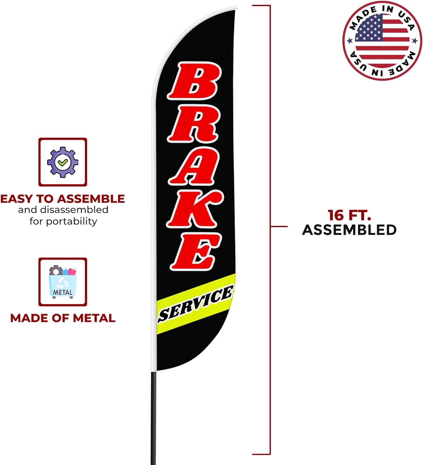 Brake Service Feather Flag / Swooper Flag