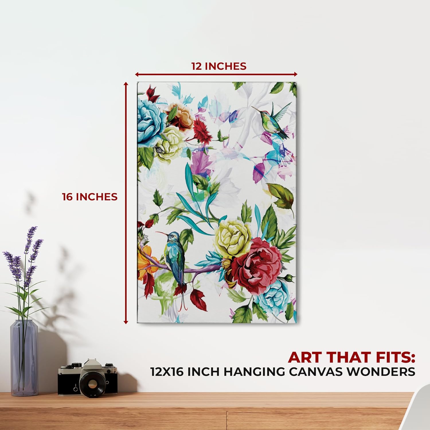 Bird and Flowers Wall Canvas Set of 1