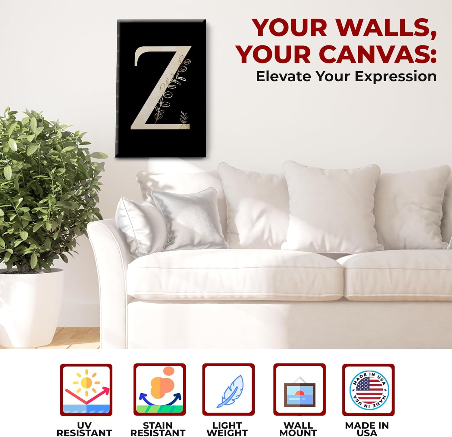 Letter Z Canvas Set of 1