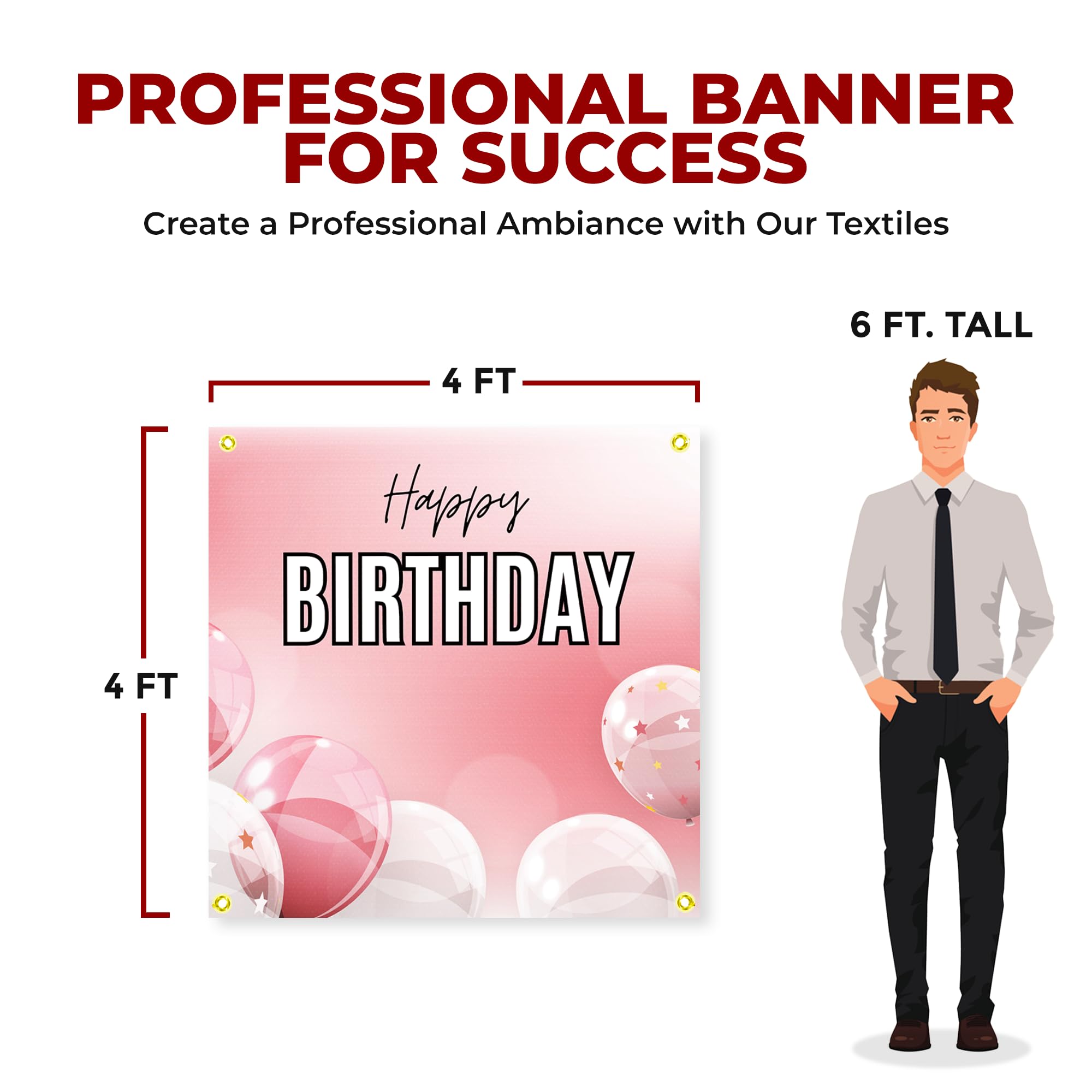 Happy Birthday Pink Large Banner