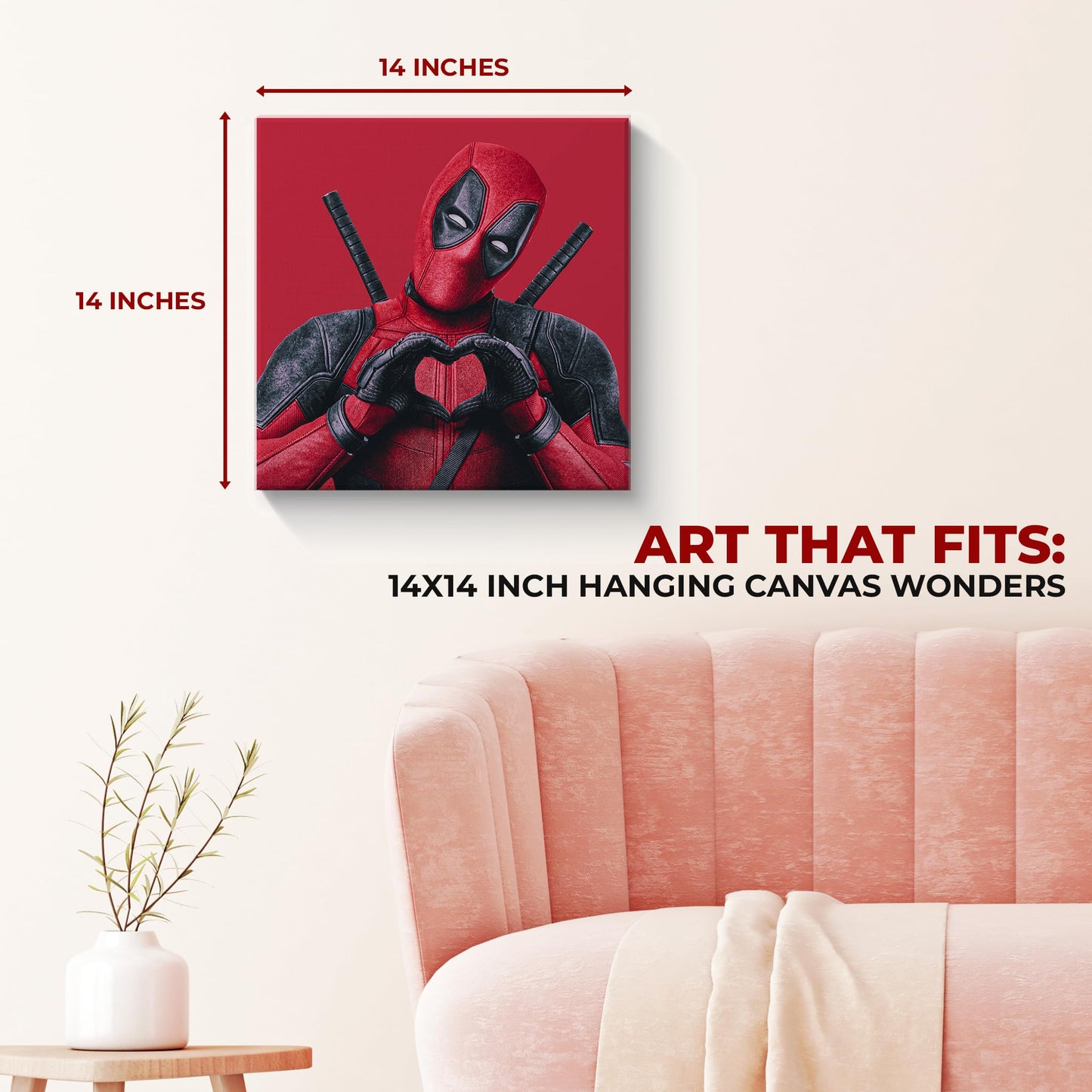 Dead Pool Wall Canvas Set of 1 - 14x14