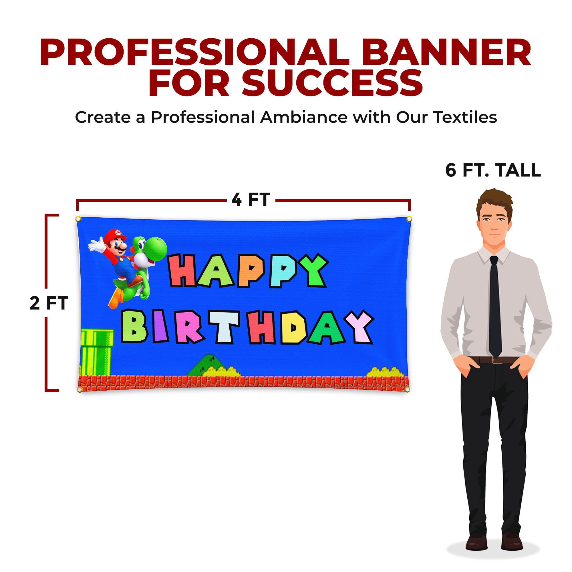 Super Mario Birthday Large Banner