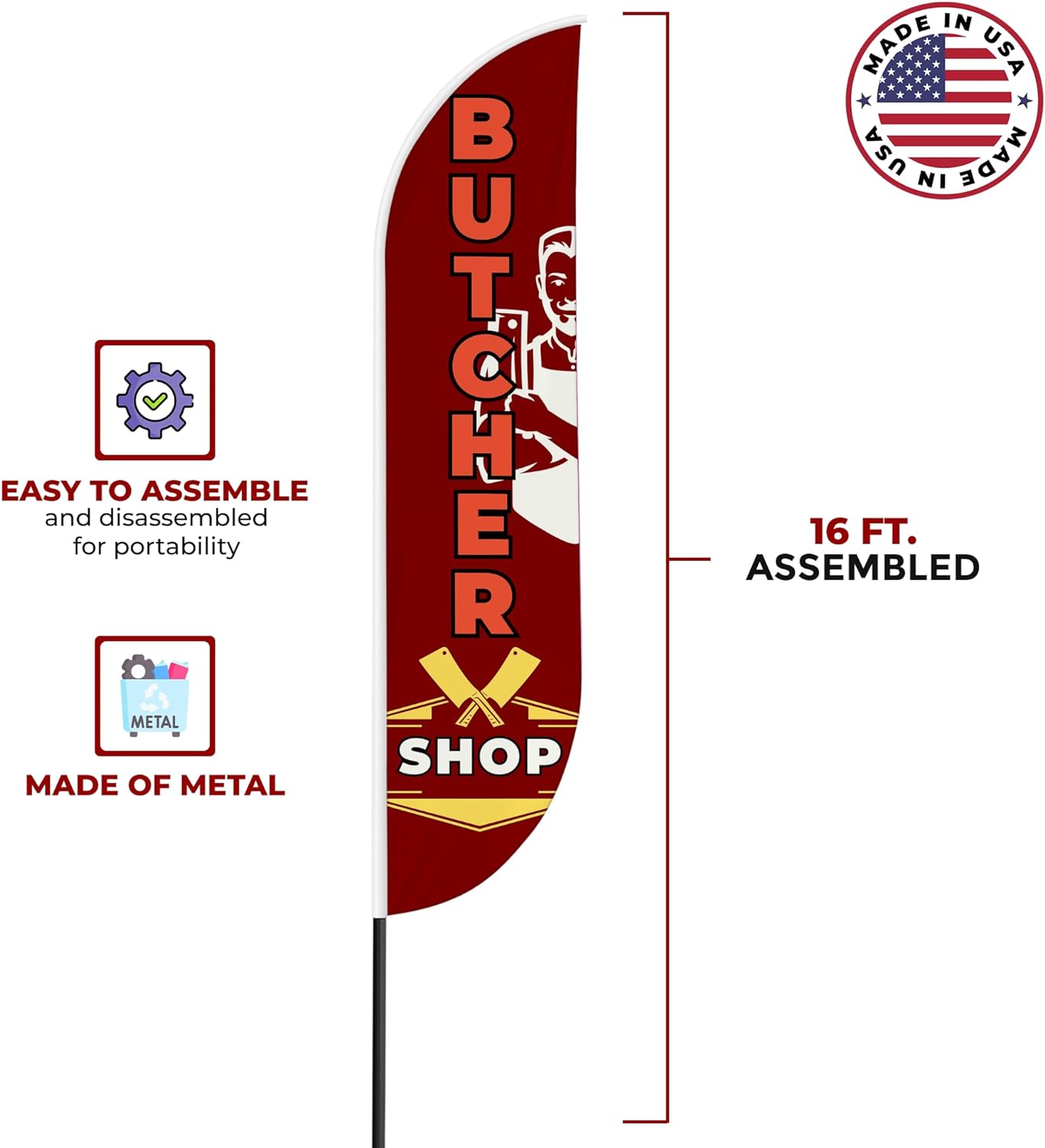 Butcher Shop Feather Flag / Swooper Flag