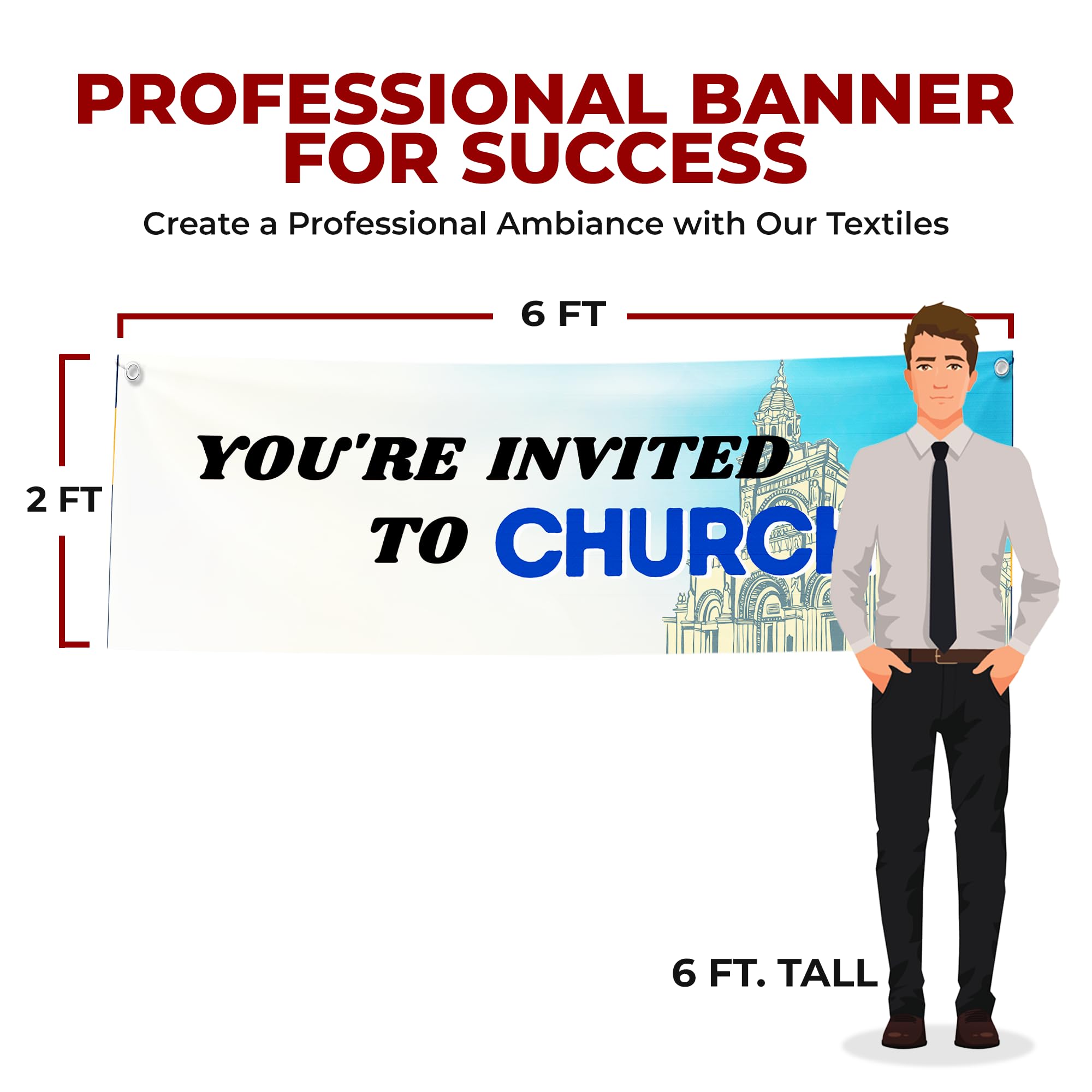 You're Invited to Church Large Banner